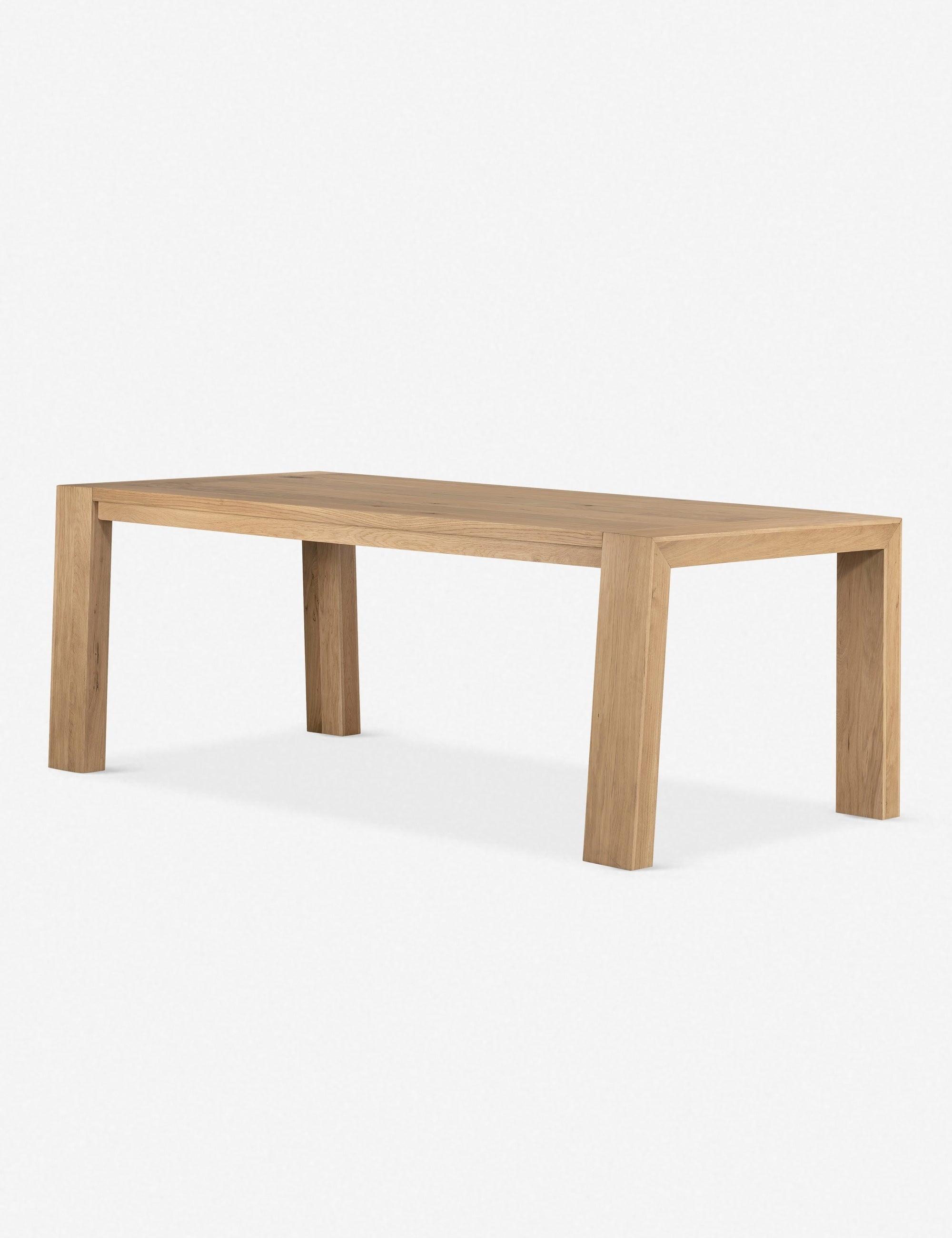 Capra Rectangular Light Oak Dining Table with Black Resin Details