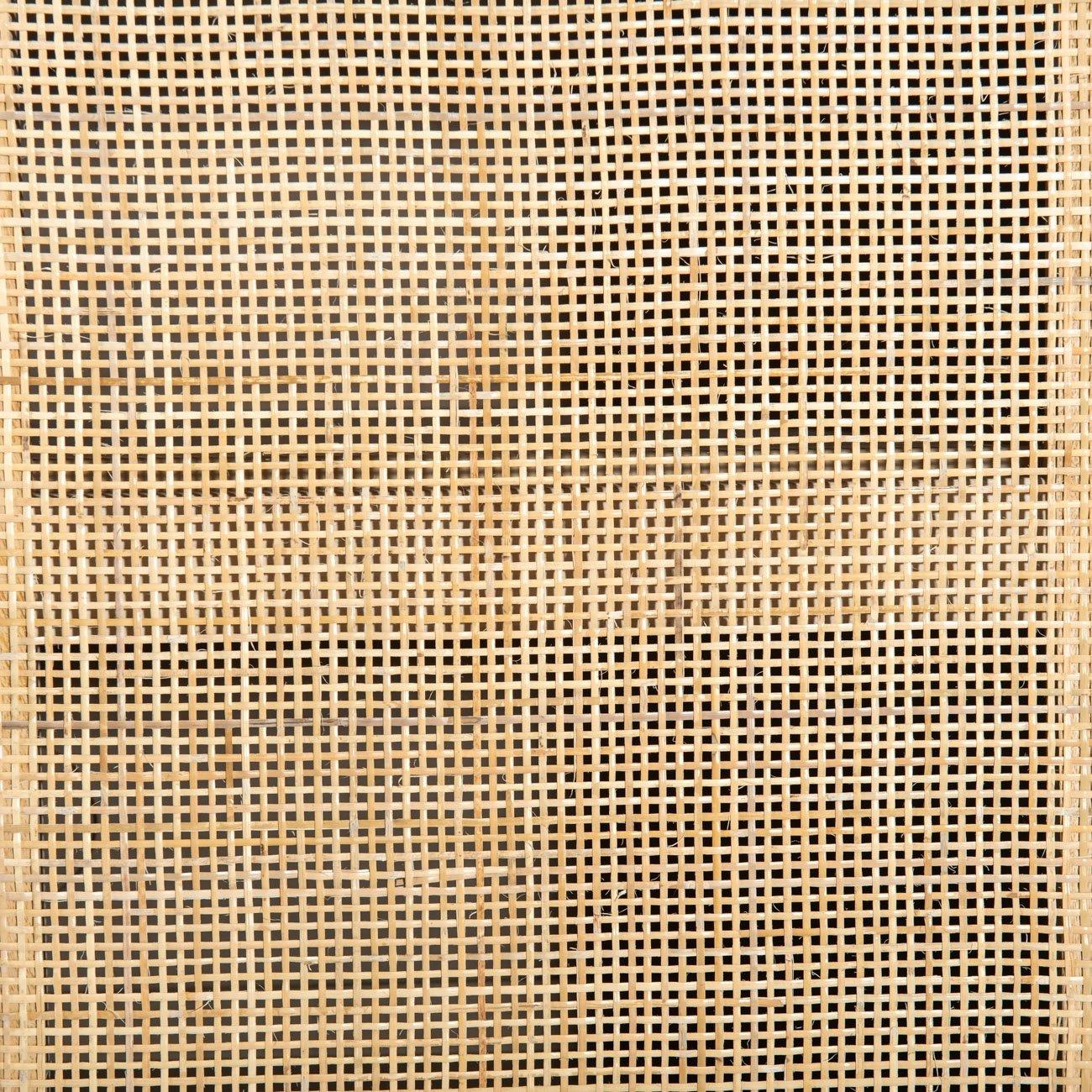 Contemporary Natural Mango Wood and Woven Cane 38" Bookcase