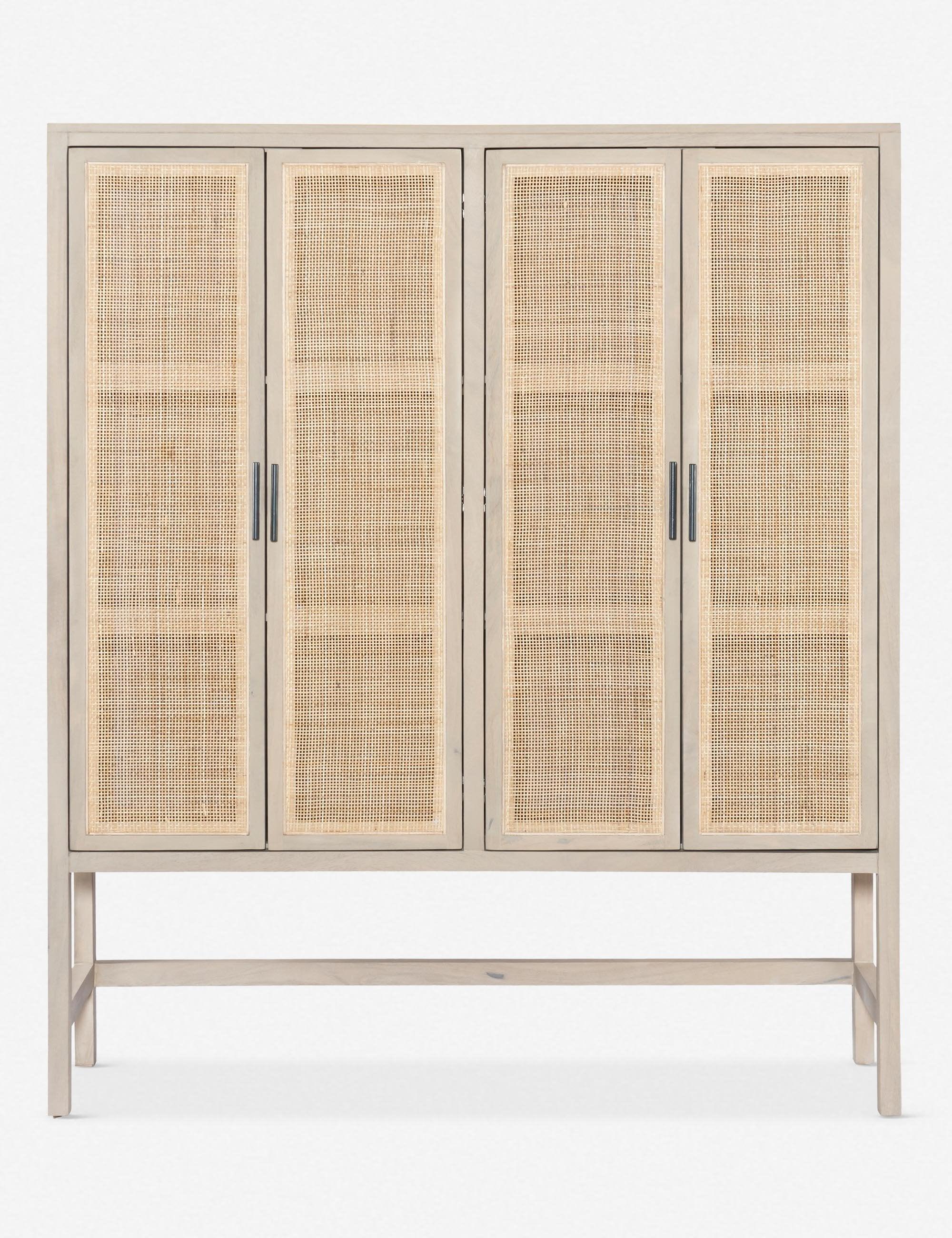 Contemporary Caprice Natural Mango and Cane Office Cabinet