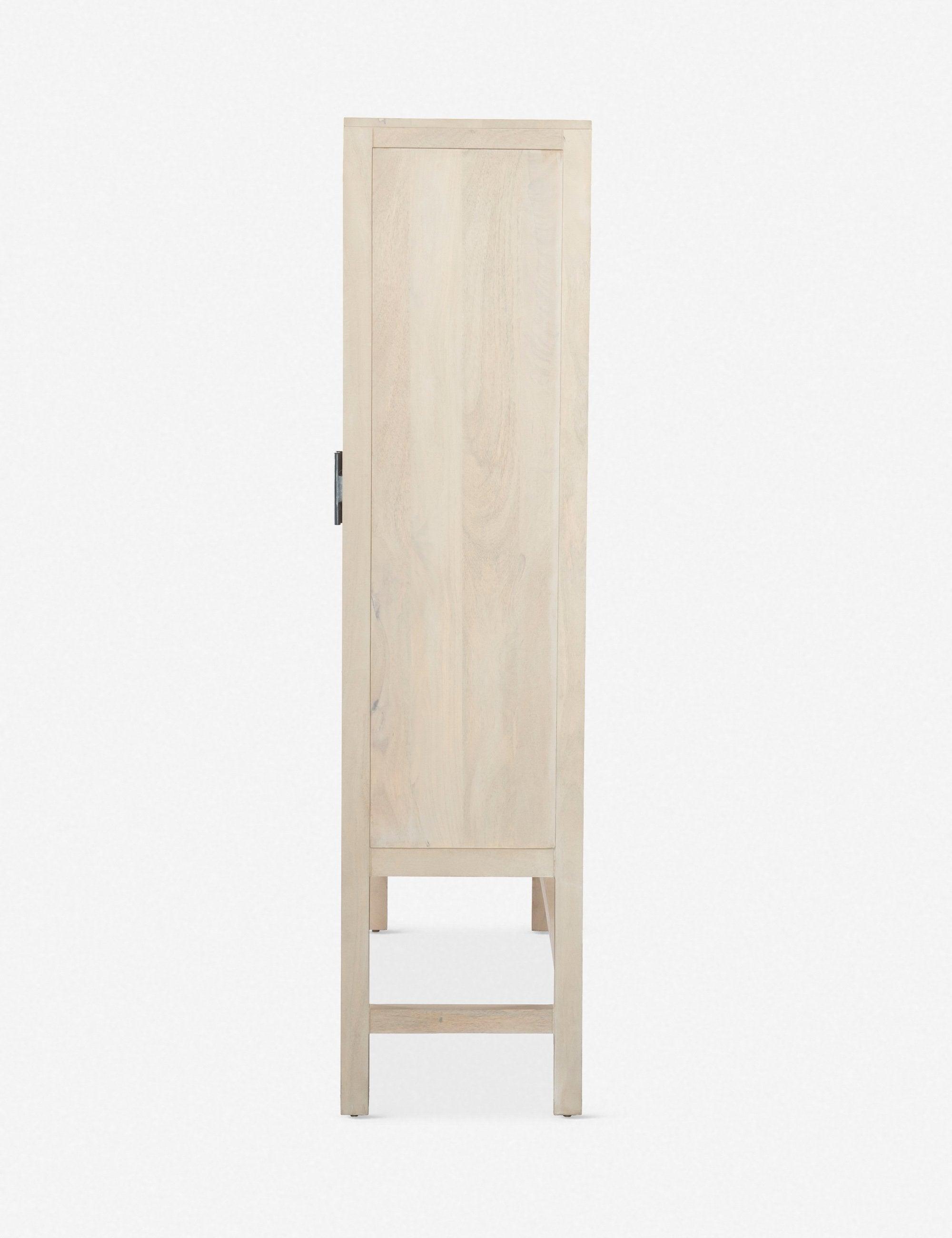 Contemporary Caprice Natural Mango and Cane Office Cabinet