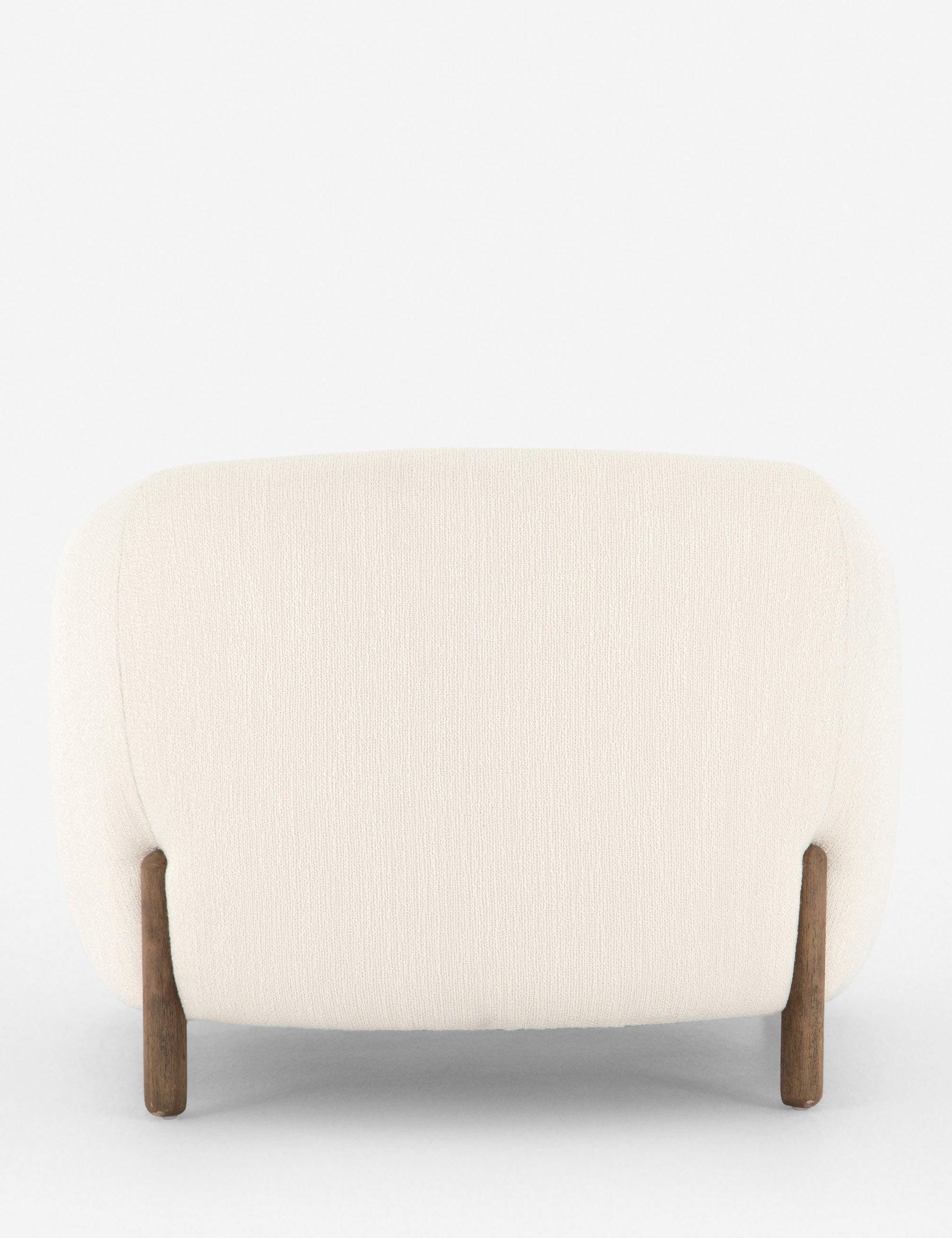 Kerbey Ivory Barrel Accent Chair in Sustainably Sourced Leather and Wood