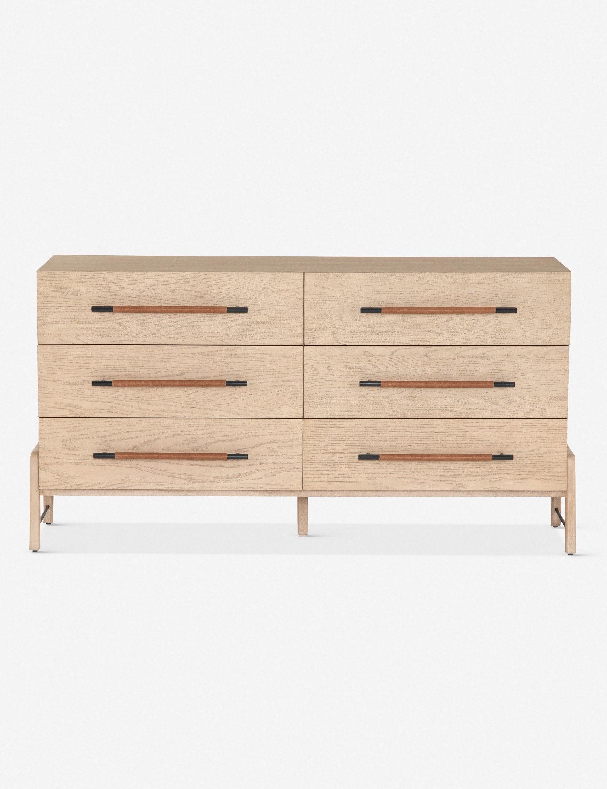 Rosedale Modern 6-Drawer Yucca Oak Dresser with Iron Hardware