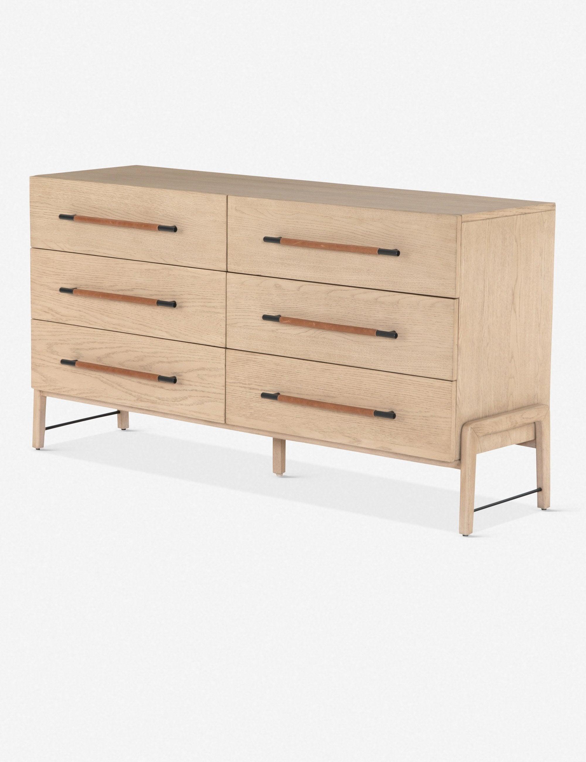 Rosedale Modern 6-Drawer Yucca Oak Dresser with Iron Hardware