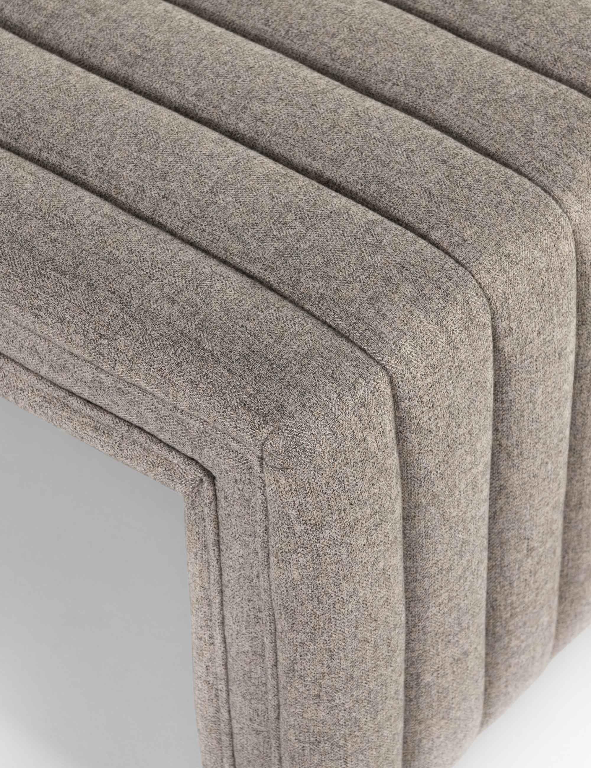 Gavin Heather Gray Tufted Large Square Ottoman