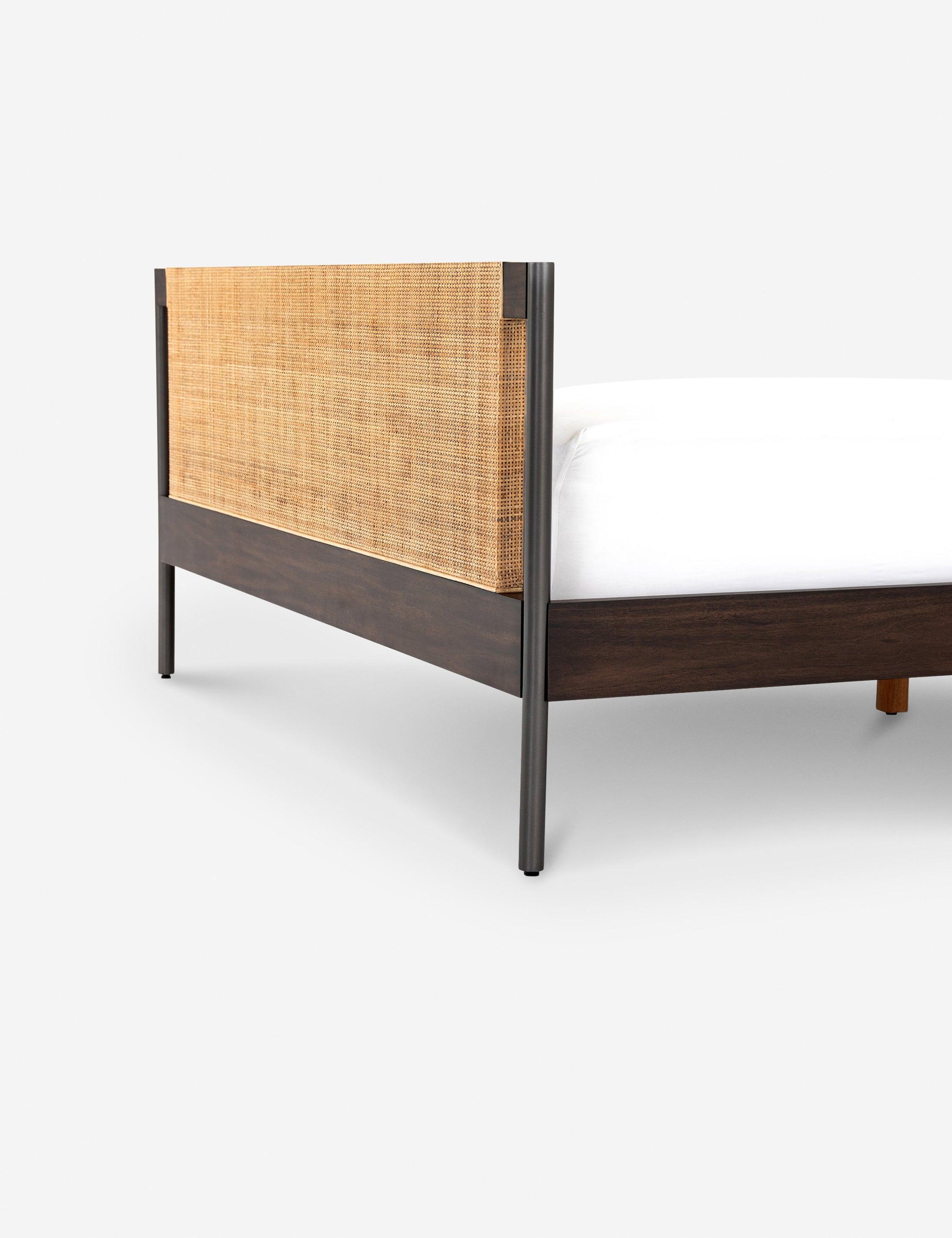 Callahan King-Sized Platform Bed with Woven Cane Headboard