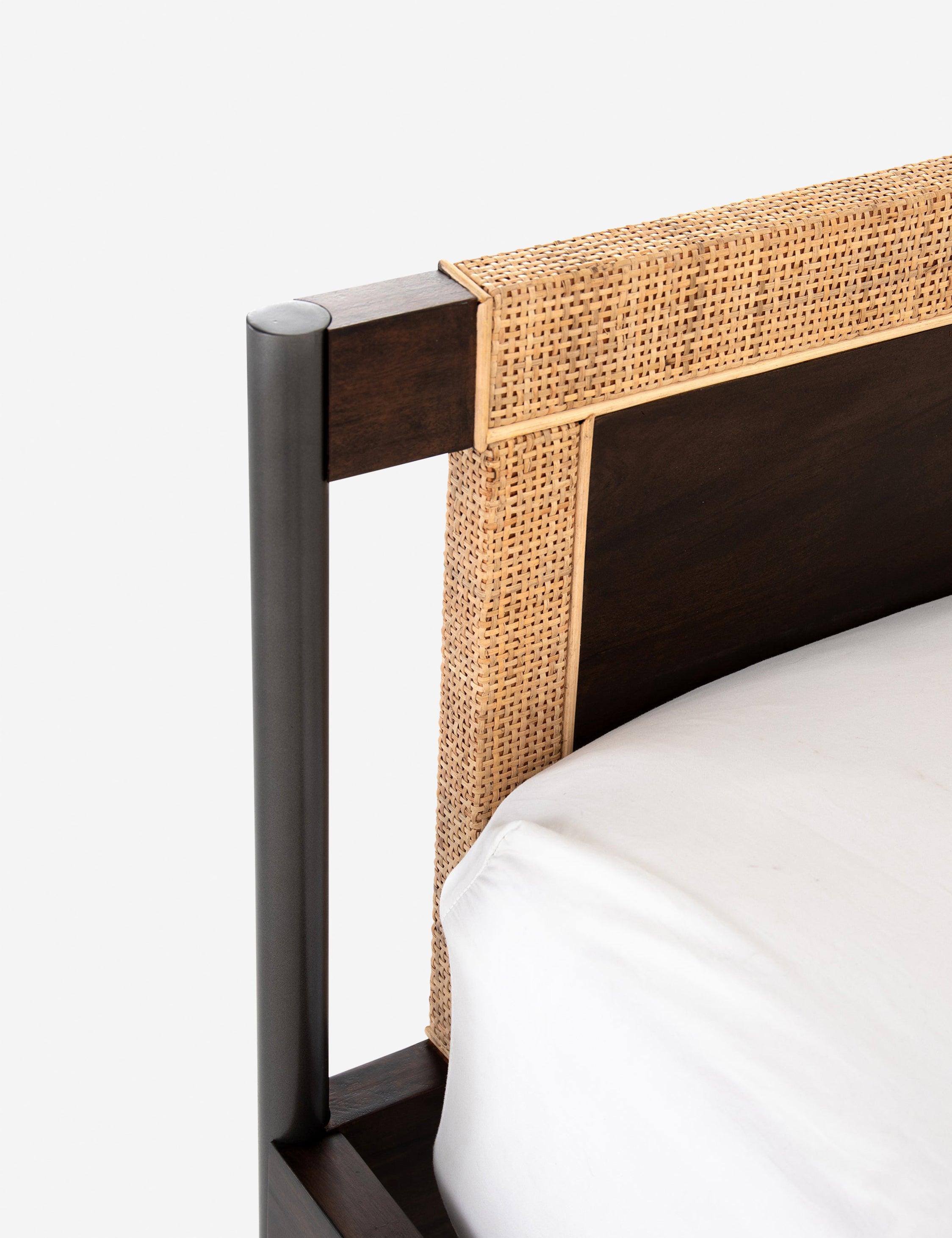 Callahan King-Sized Platform Bed with Woven Cane Headboard