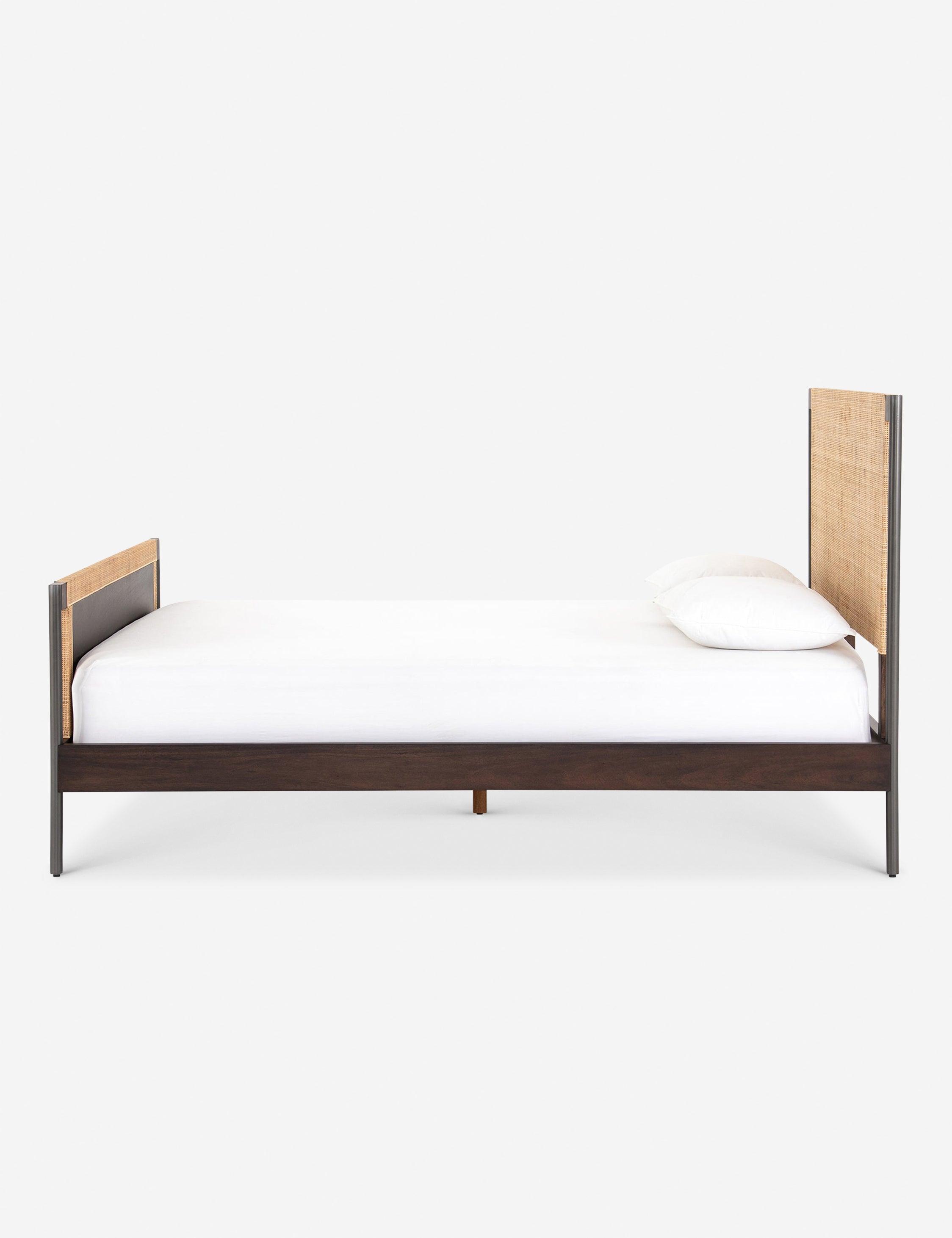 Callahan King-Sized Platform Bed with Woven Cane Headboard