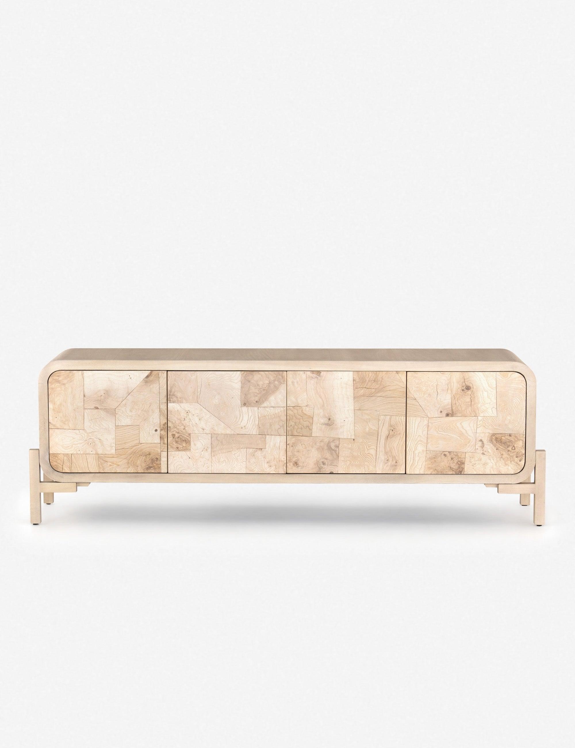 Sky Mosaic-Inspired Natural Wood Media Console