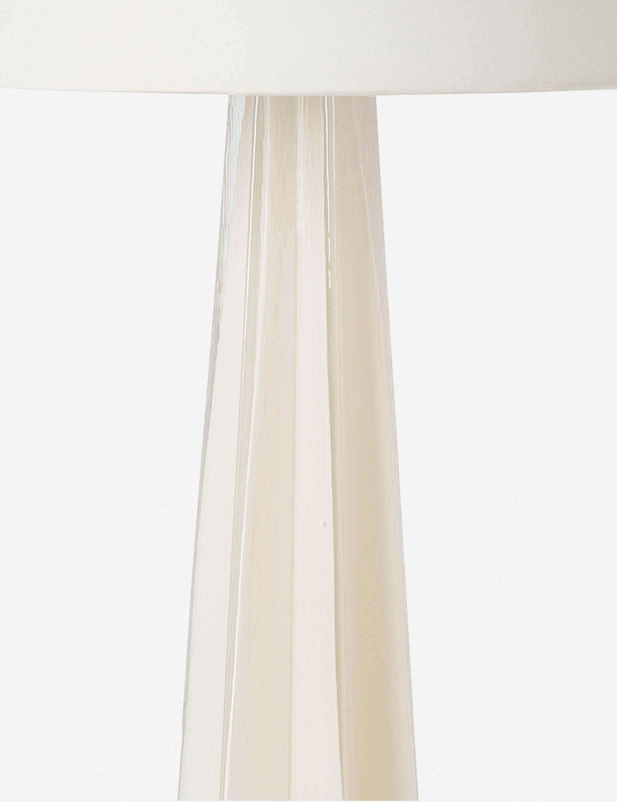 Elegant Star Silhouette White Glass Table Lamp with Linen Shade