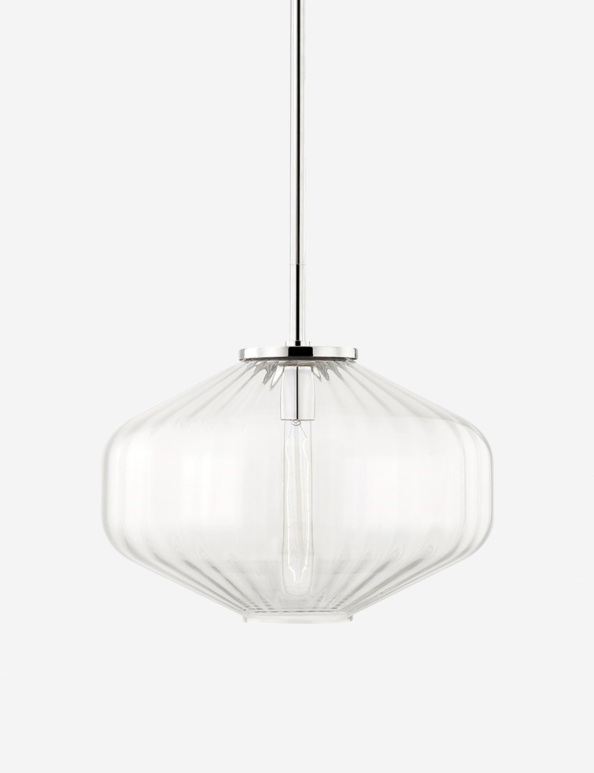 Elegant Globe Pendant Light in Polished Nickel with Clear Glass