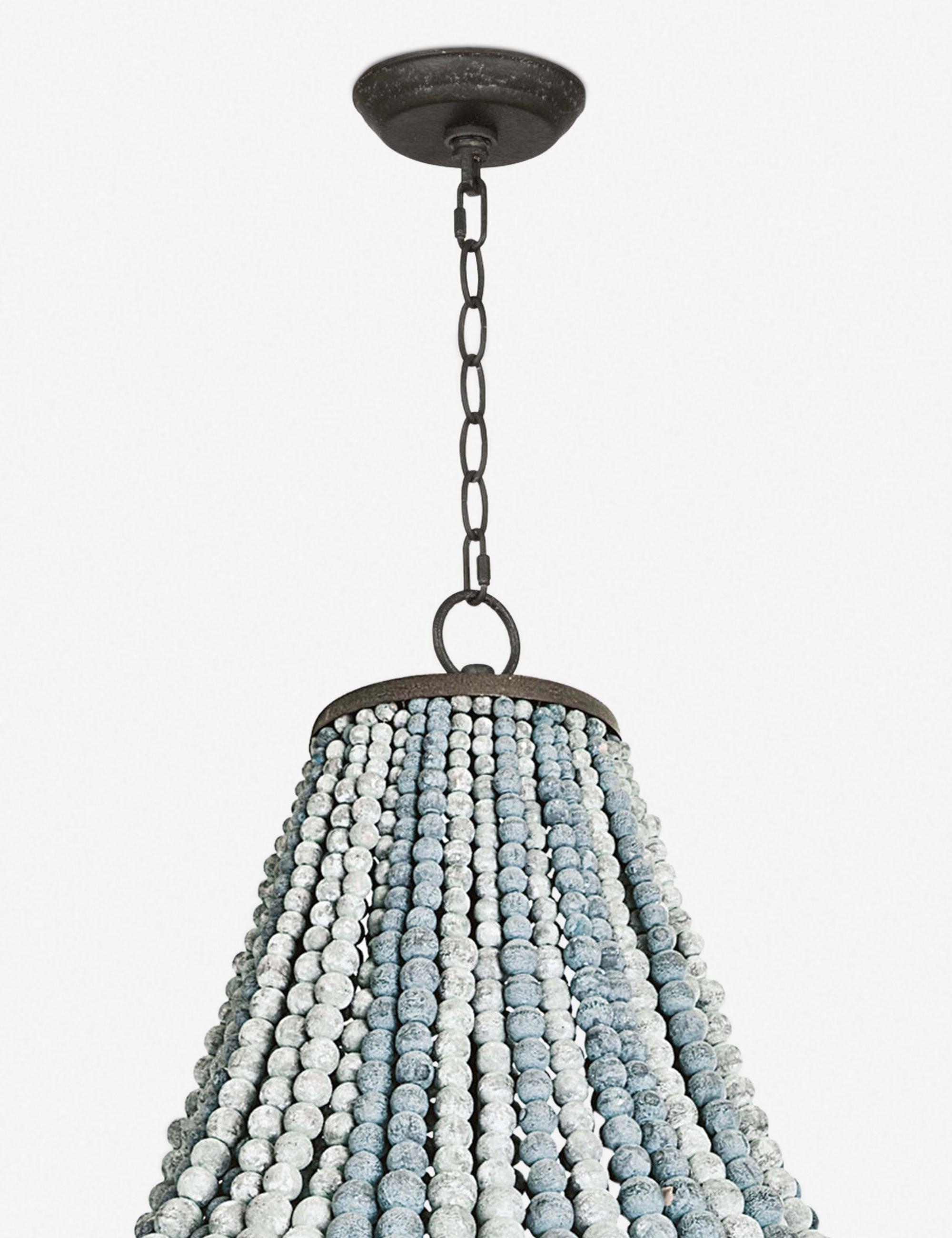 Malibu Mini Beaded Weathered Blue 6-Light Chandelier