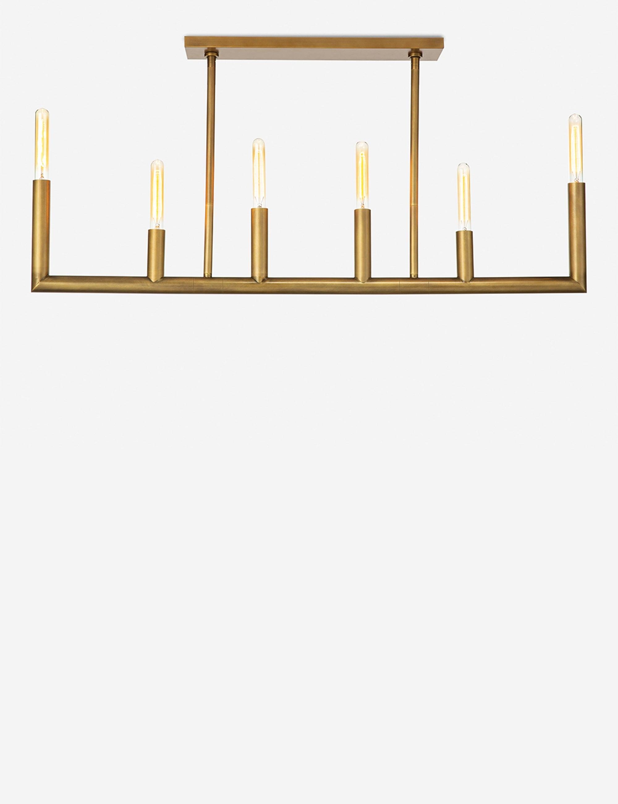 Wolfe Linear Chandelier by Regina Andrew by Regina Andrew - Natural Brass