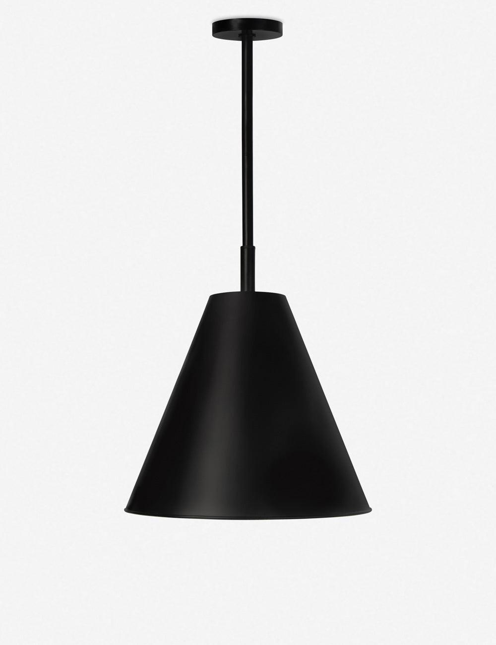 Sleek Black Glass Cone Outdoor Pendant Light