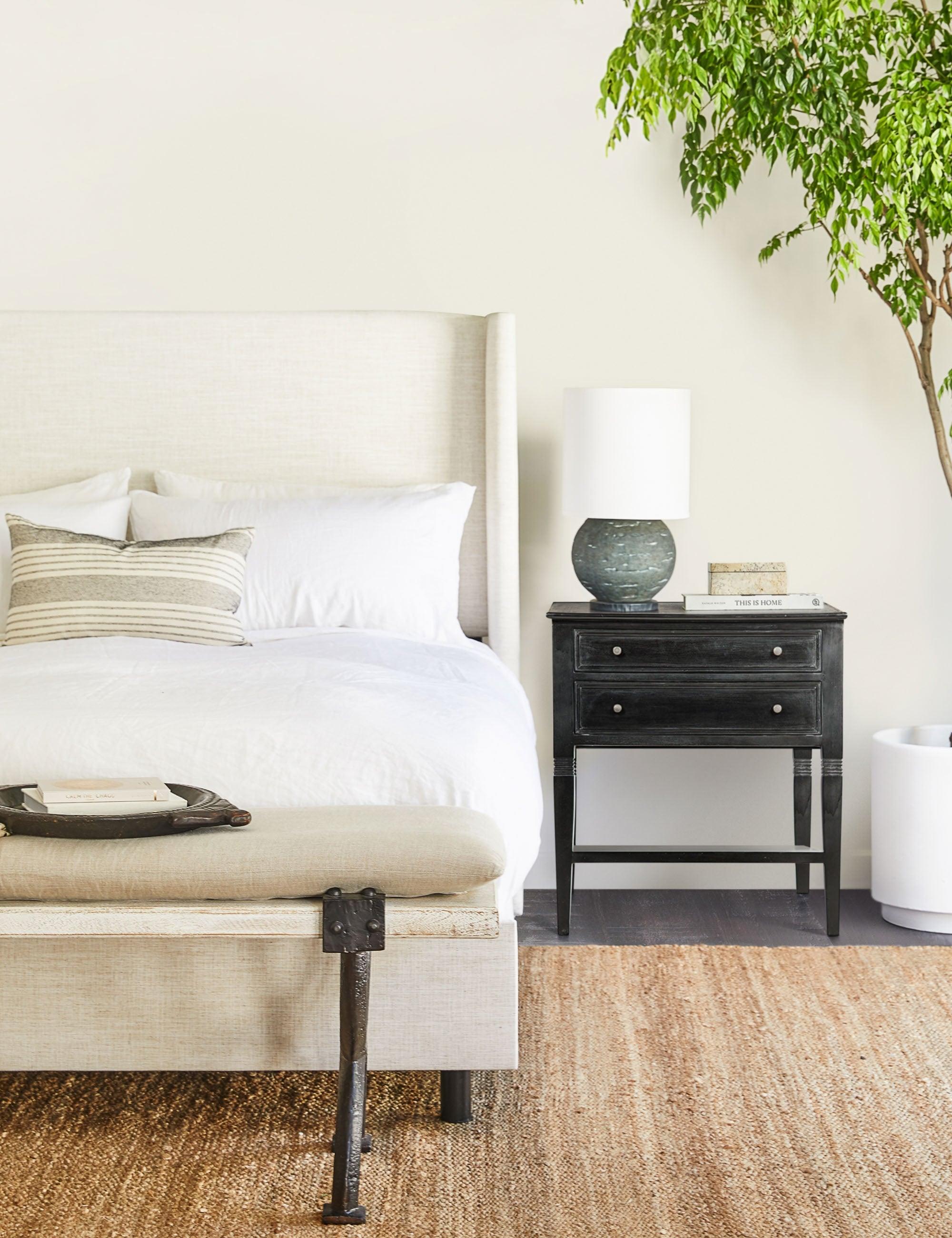 Luna 2 Drawer Nightstand - Hand Rubbed Black