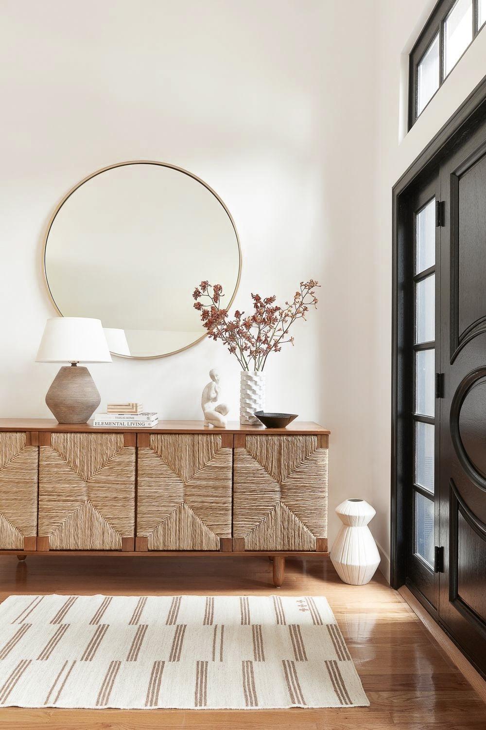 Sian Rush Seagrass and Teak Sideboard - Natural Finish