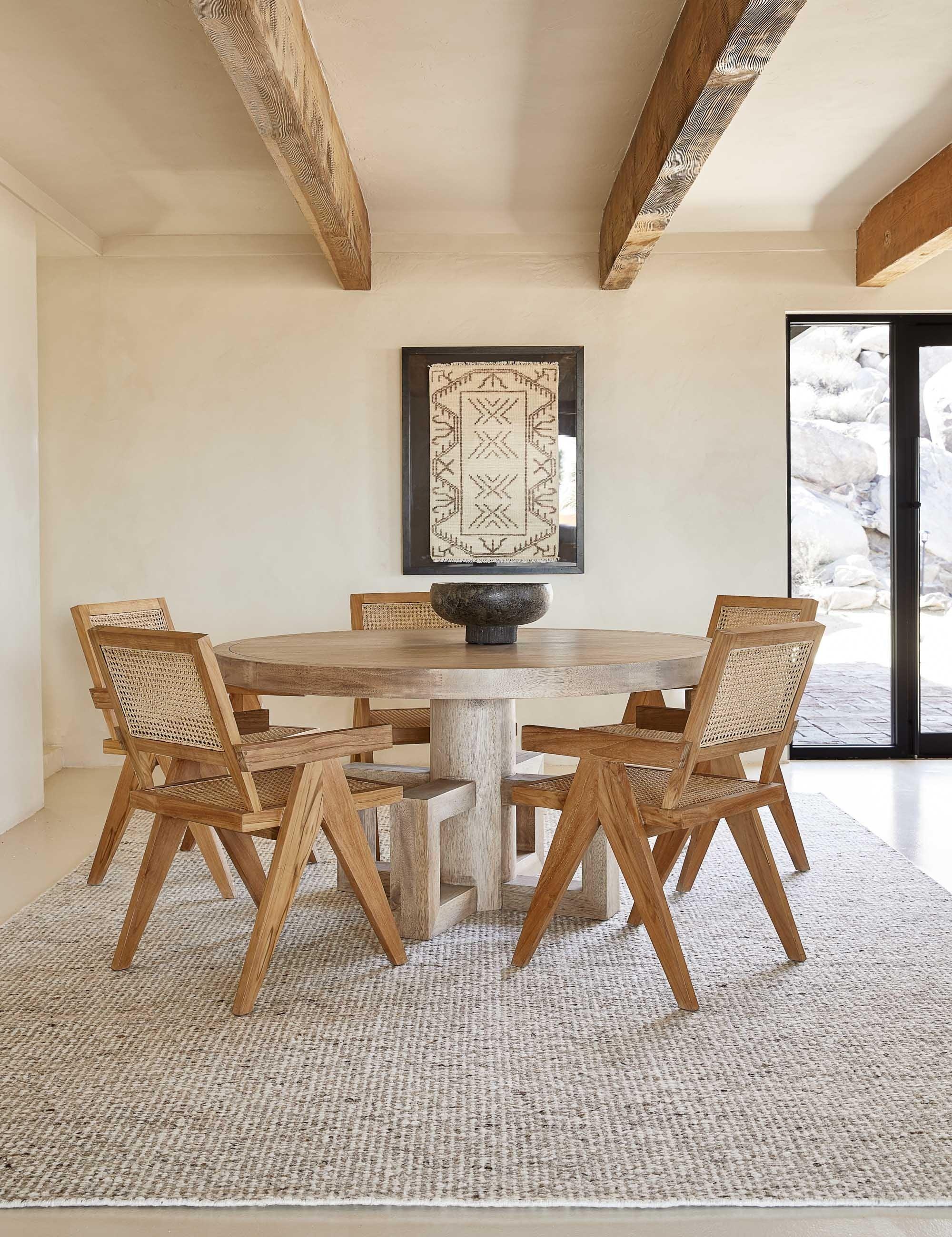 Lima 60'' Washed Walnut Round Dining Table