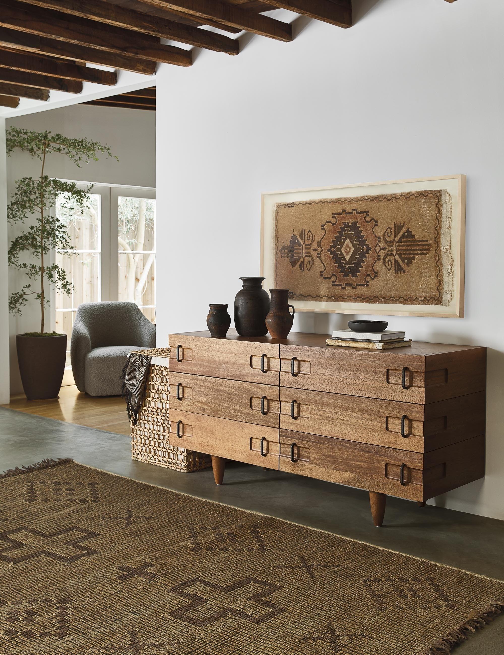 David 64" Dark Walnut Rustic Sideboard