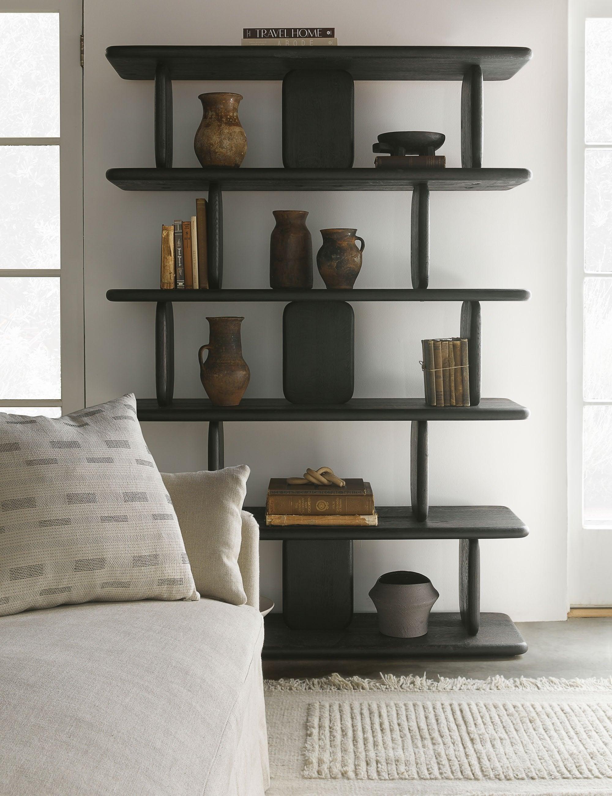 Charcoal Oil Finish FSC Certified Oak Wood Tall Bookcase