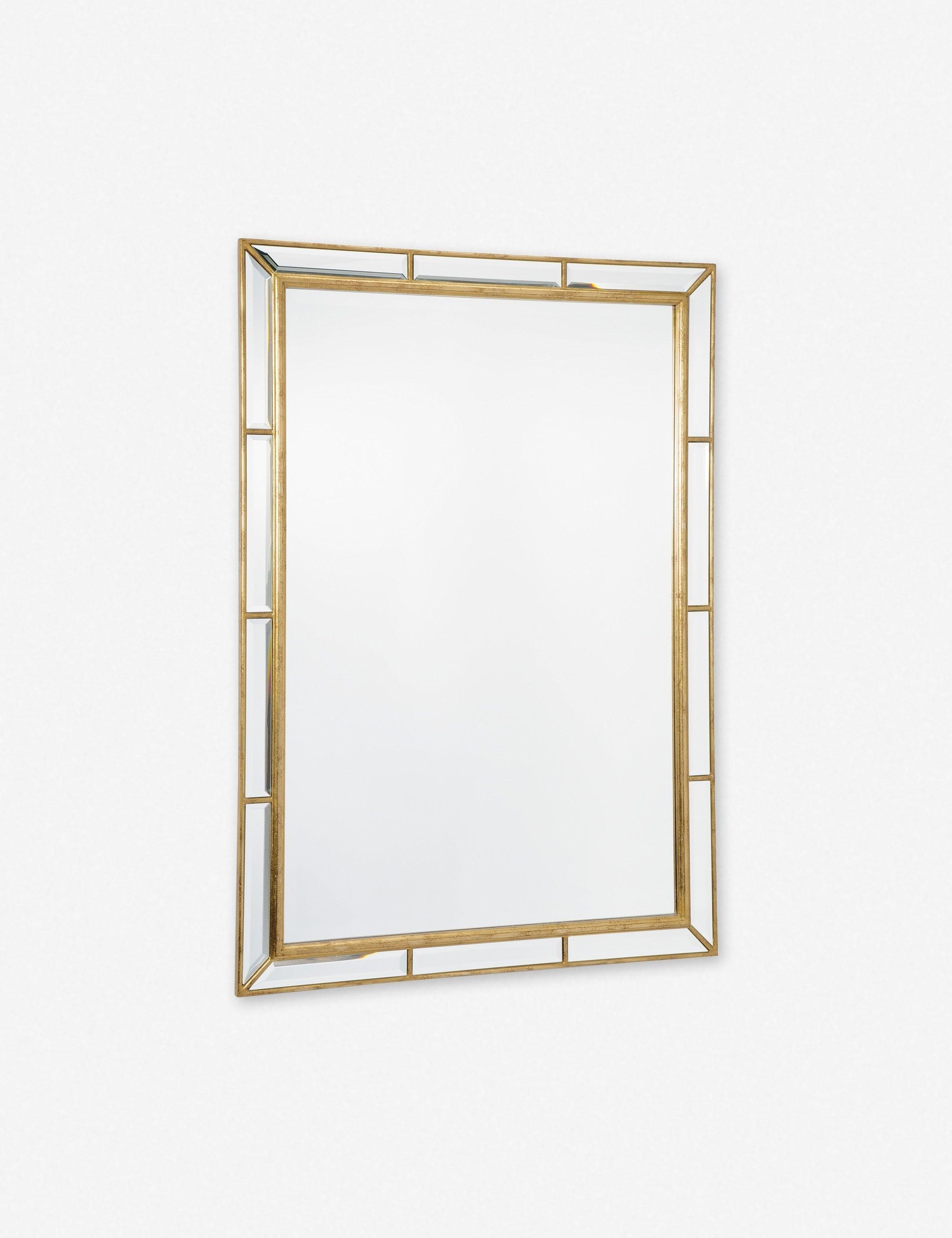 Elegant Gold Leaf Beveled 29"x41" Rectangular Wall Mirror