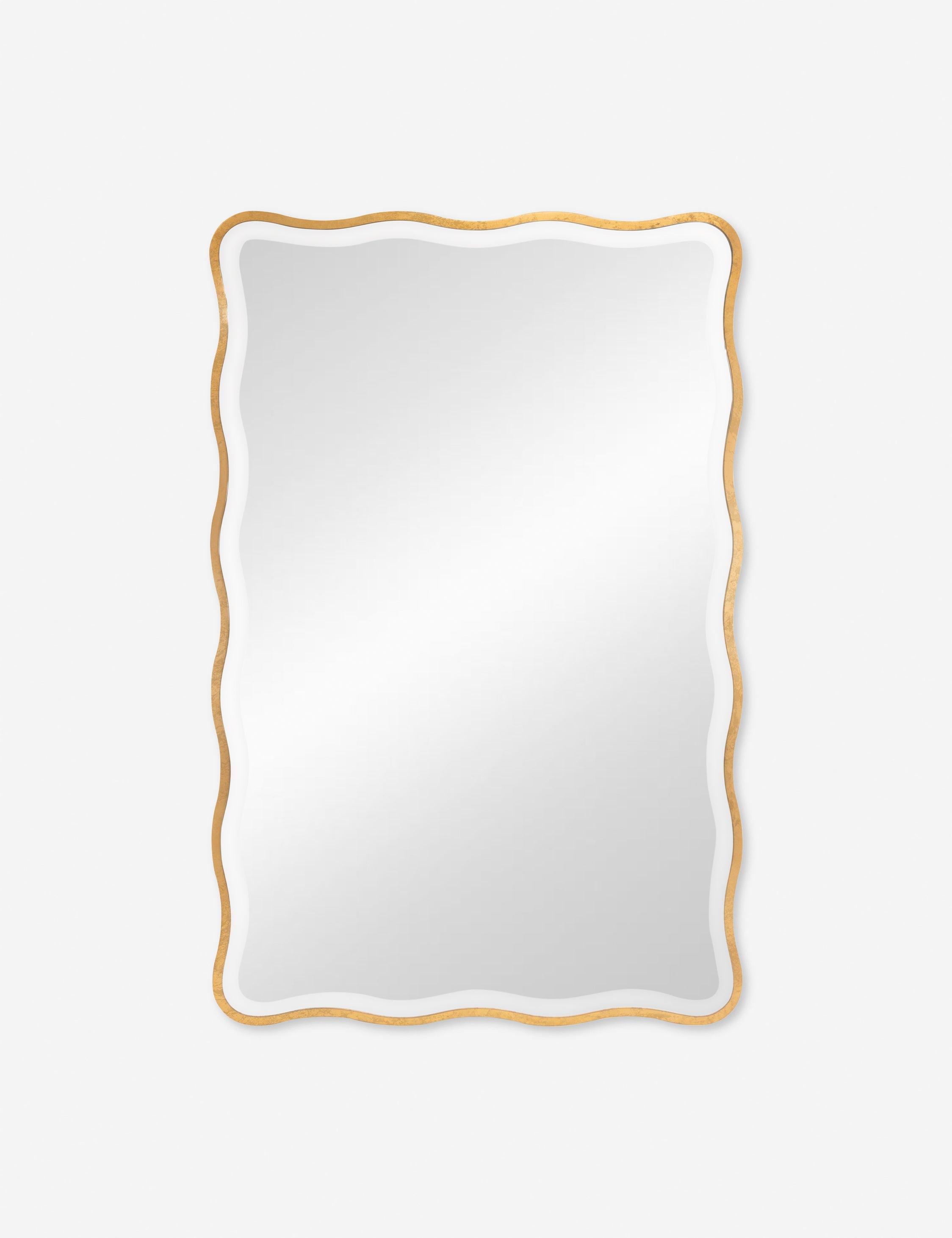 Gold Scalloped Rectangular Wall Mirror