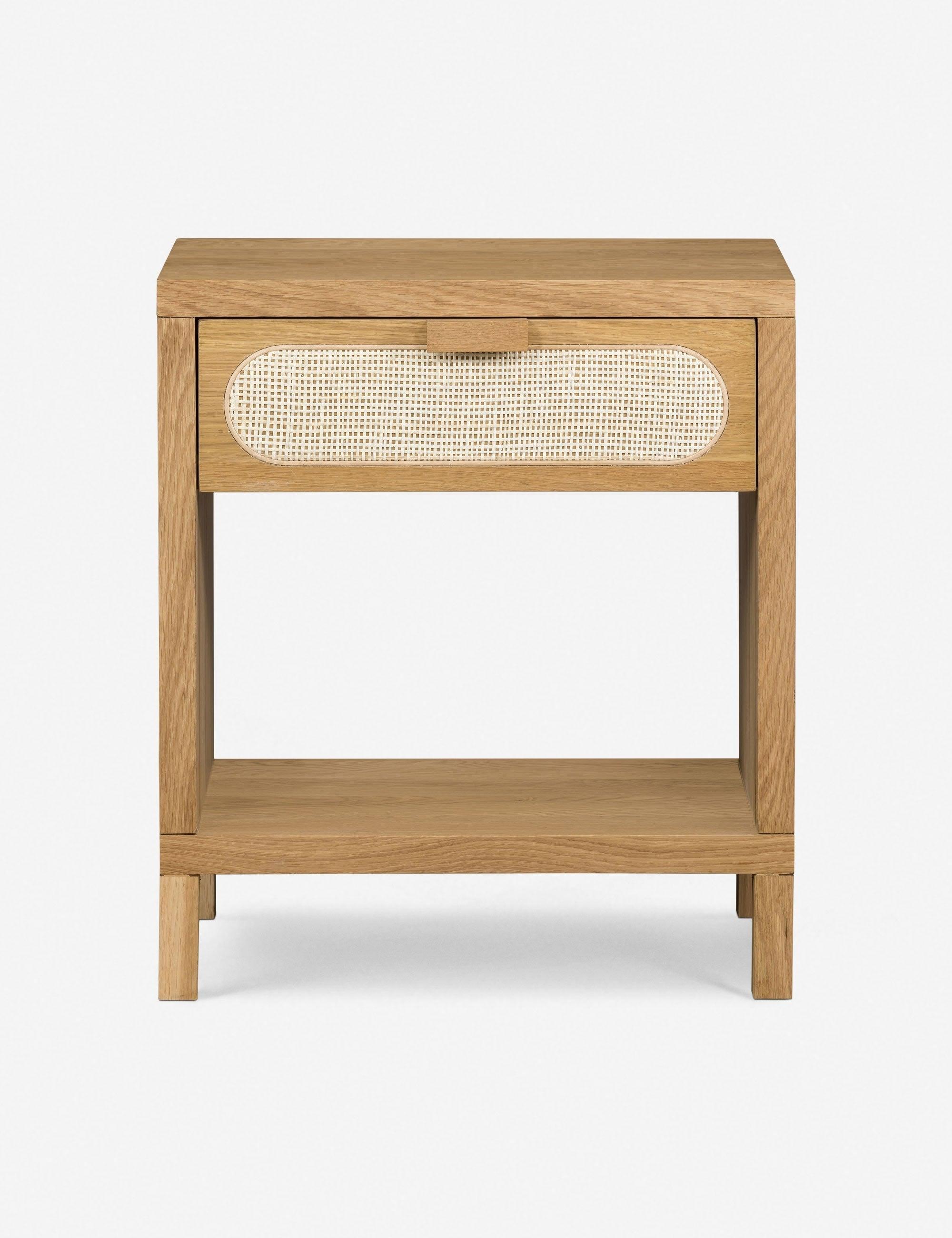 Allegra Honey Oak & Cream Cane Single Drawer Nightstand