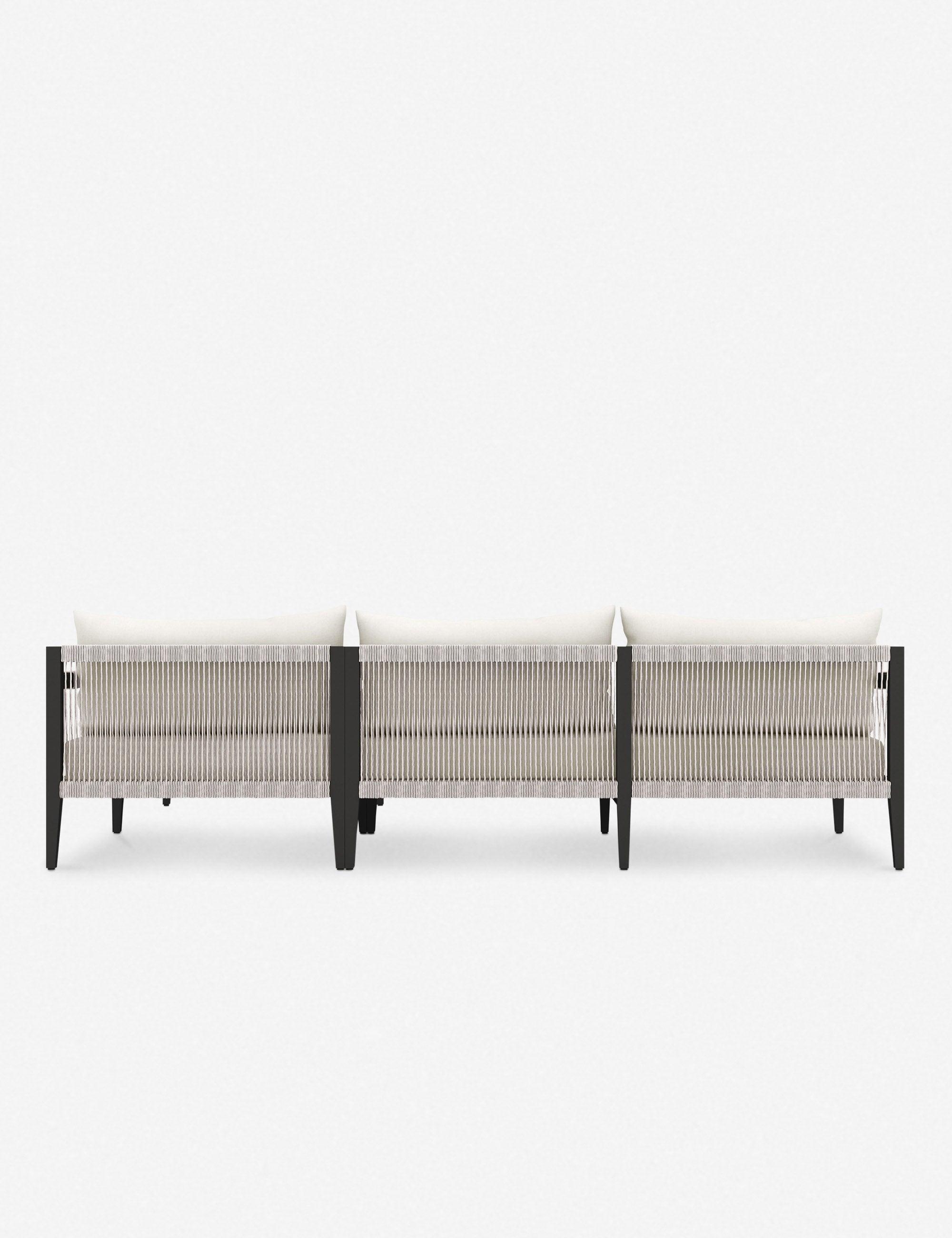 Cadenza Bronze/Ivory Metal 3-Seat Outdoor Sectional Sofa