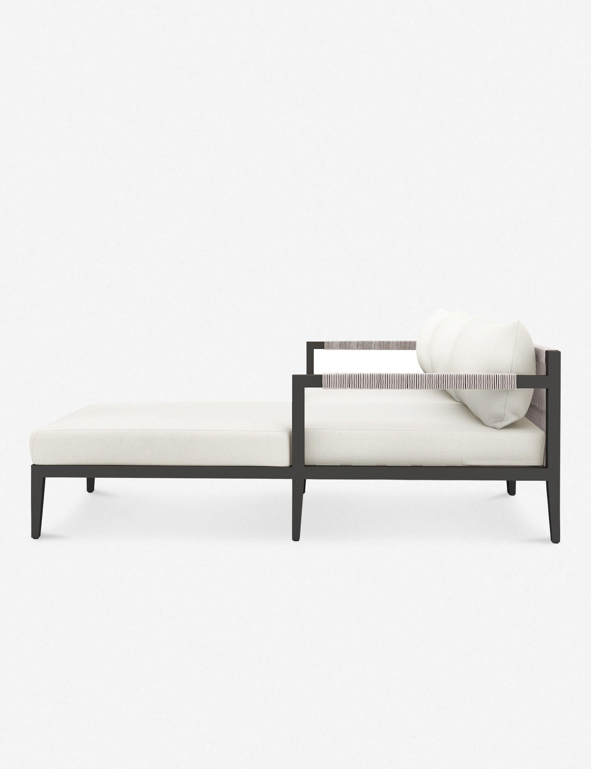 Cadenza Indoor / Outdoor Metal Sectional Sofa - Bronze/Ivory / Right-Facing