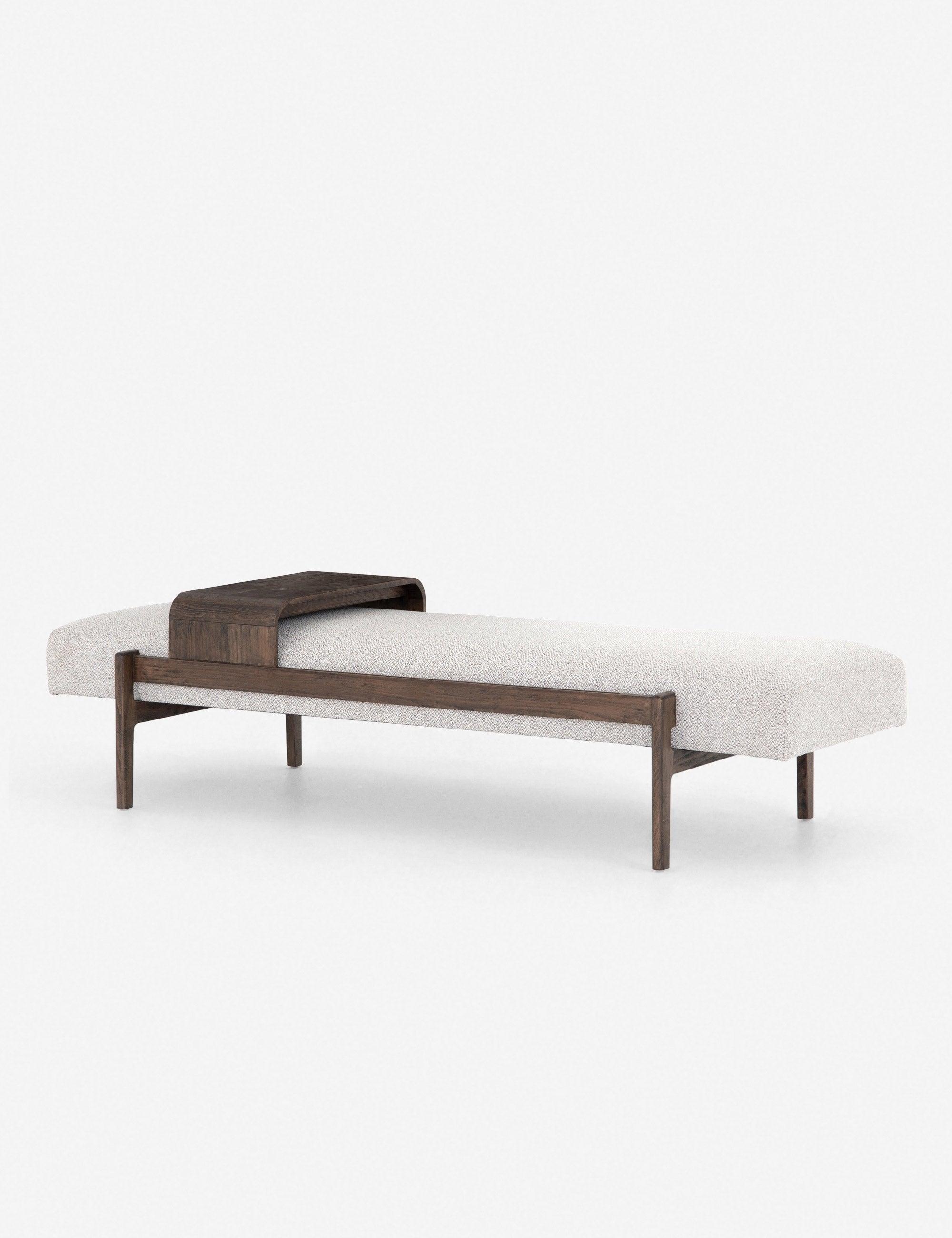 Sienna Vintage Inspired White and Brown Modern Bench