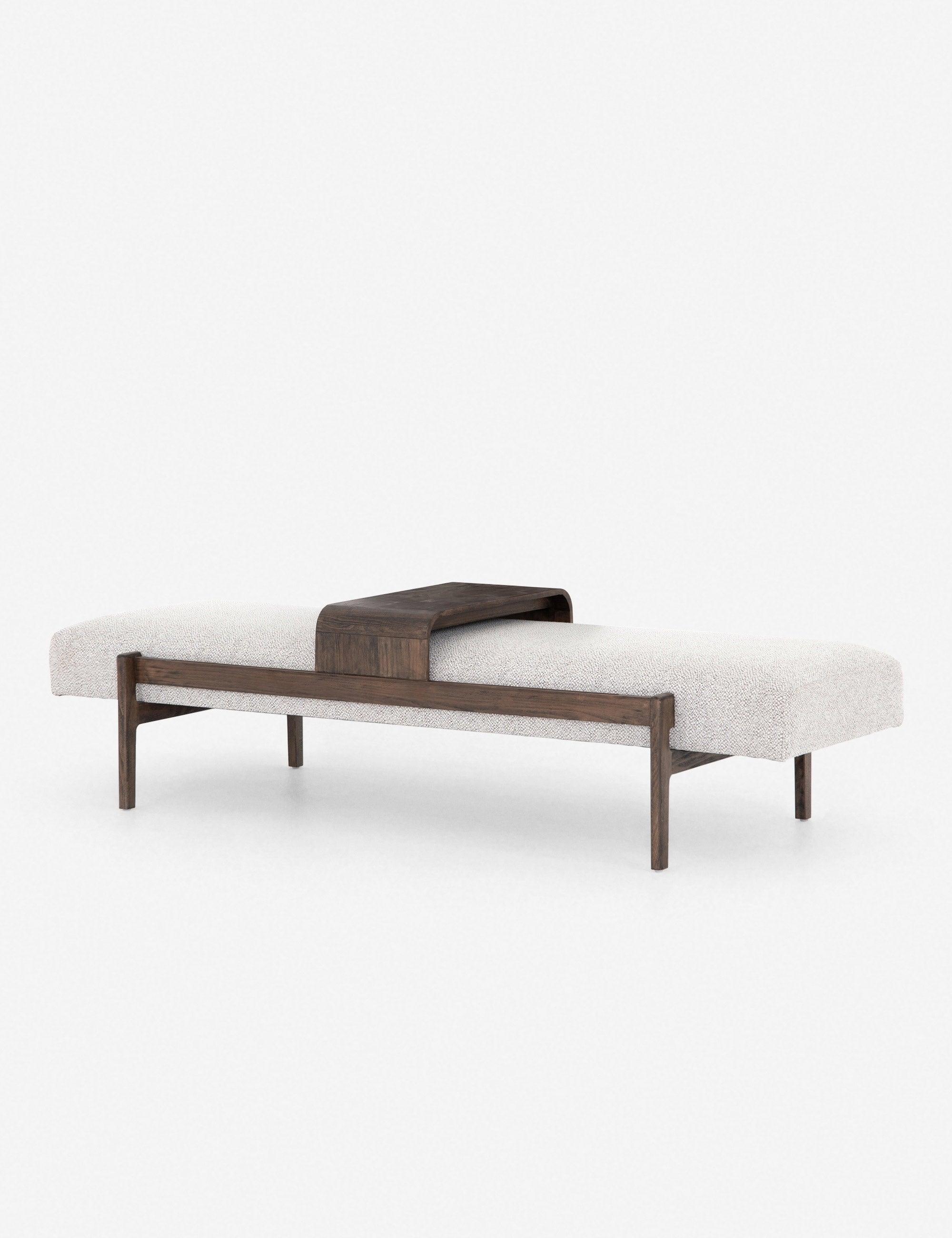 Sienna Vintage Inspired White and Brown Modern Bench