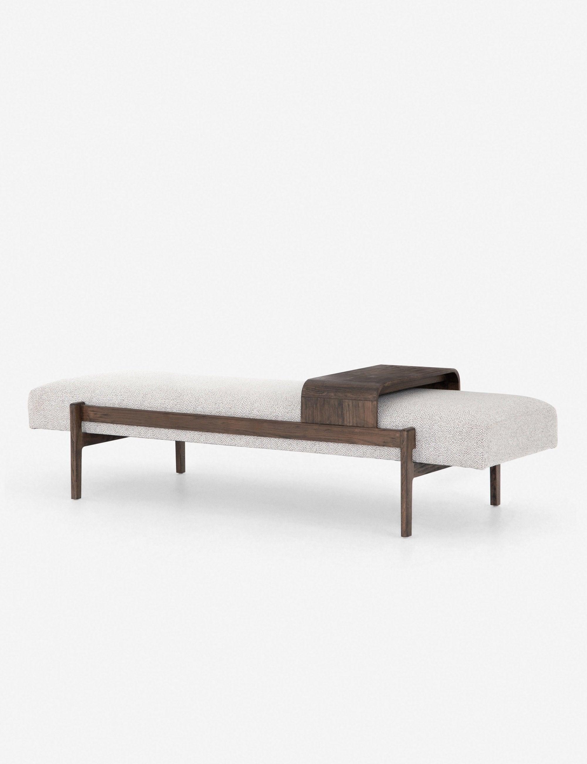 Sienna Vintage Inspired White and Brown Modern Bench