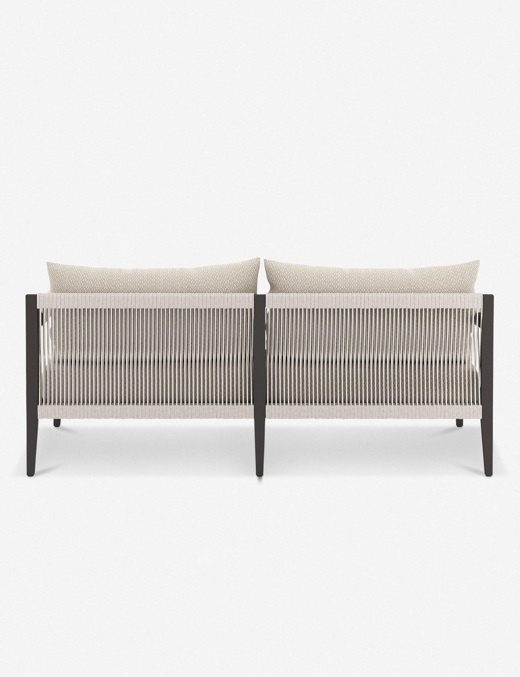 Cadenza 63" Bronze/Sand Contemporary Metal Sectional Sofa
