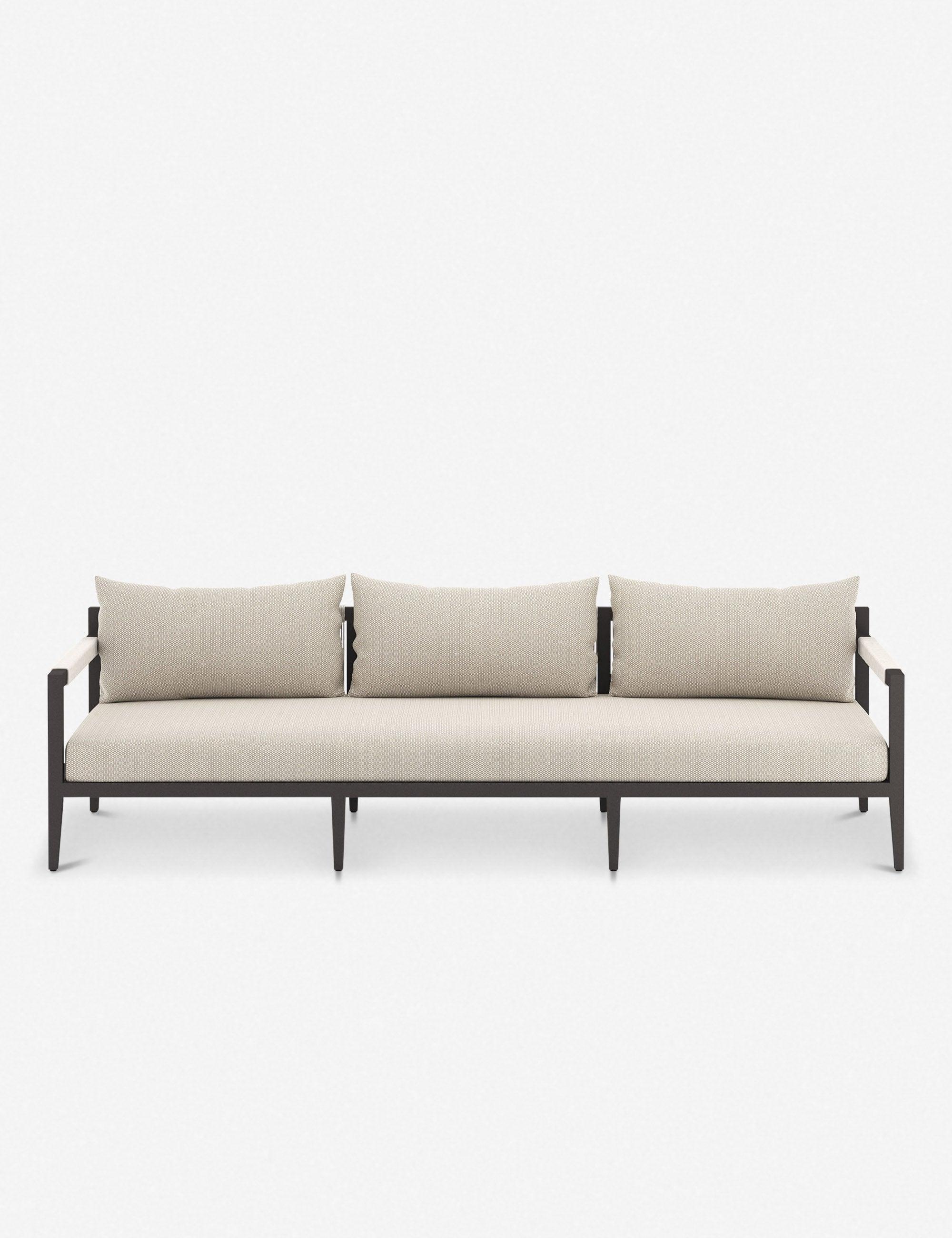 Cadenza Indoor / Outdoor Metal Sofa - Bronze/Sand / 93"W