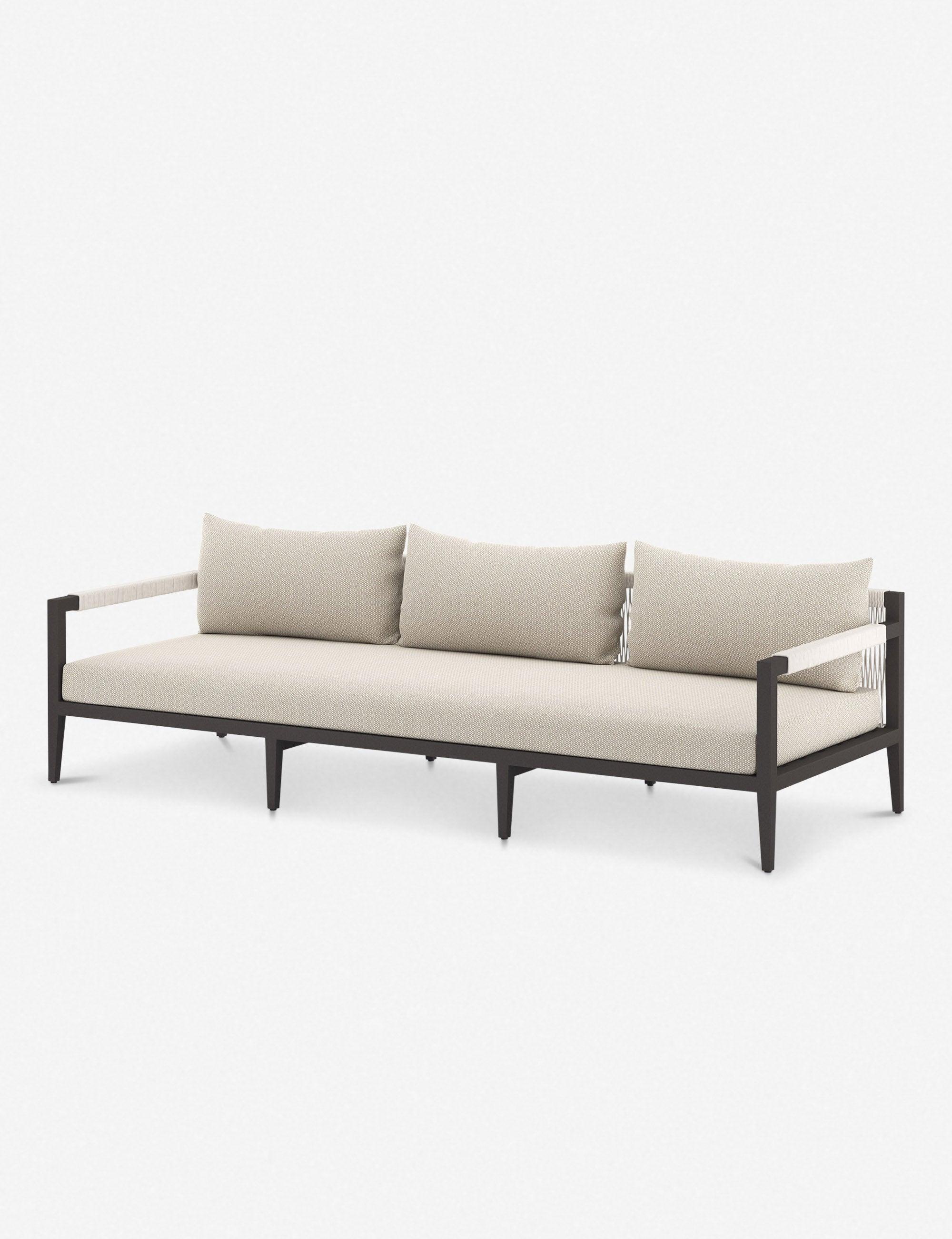 Cadenza Indoor / Outdoor Metal Sofa - Bronze/Sand / 93"W