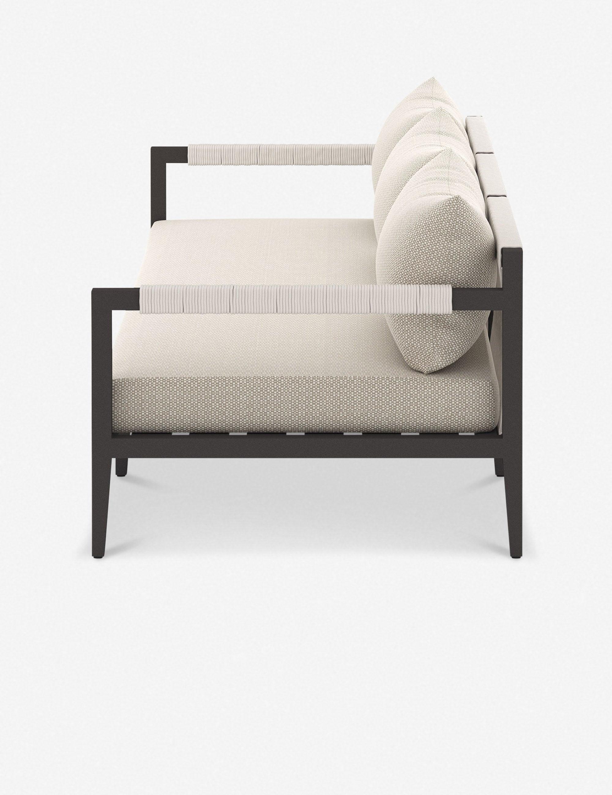Cadenza Indoor / Outdoor Metal Sofa - Bronze/Sand / 93"W