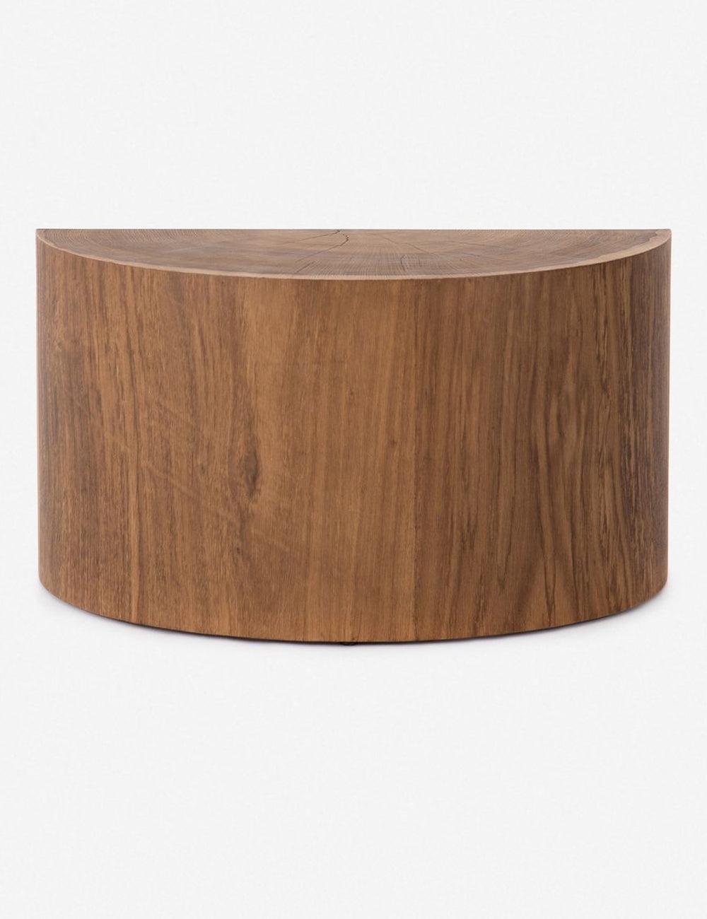 Modern Caramel Oak Round Coffee Table, 28 Inch