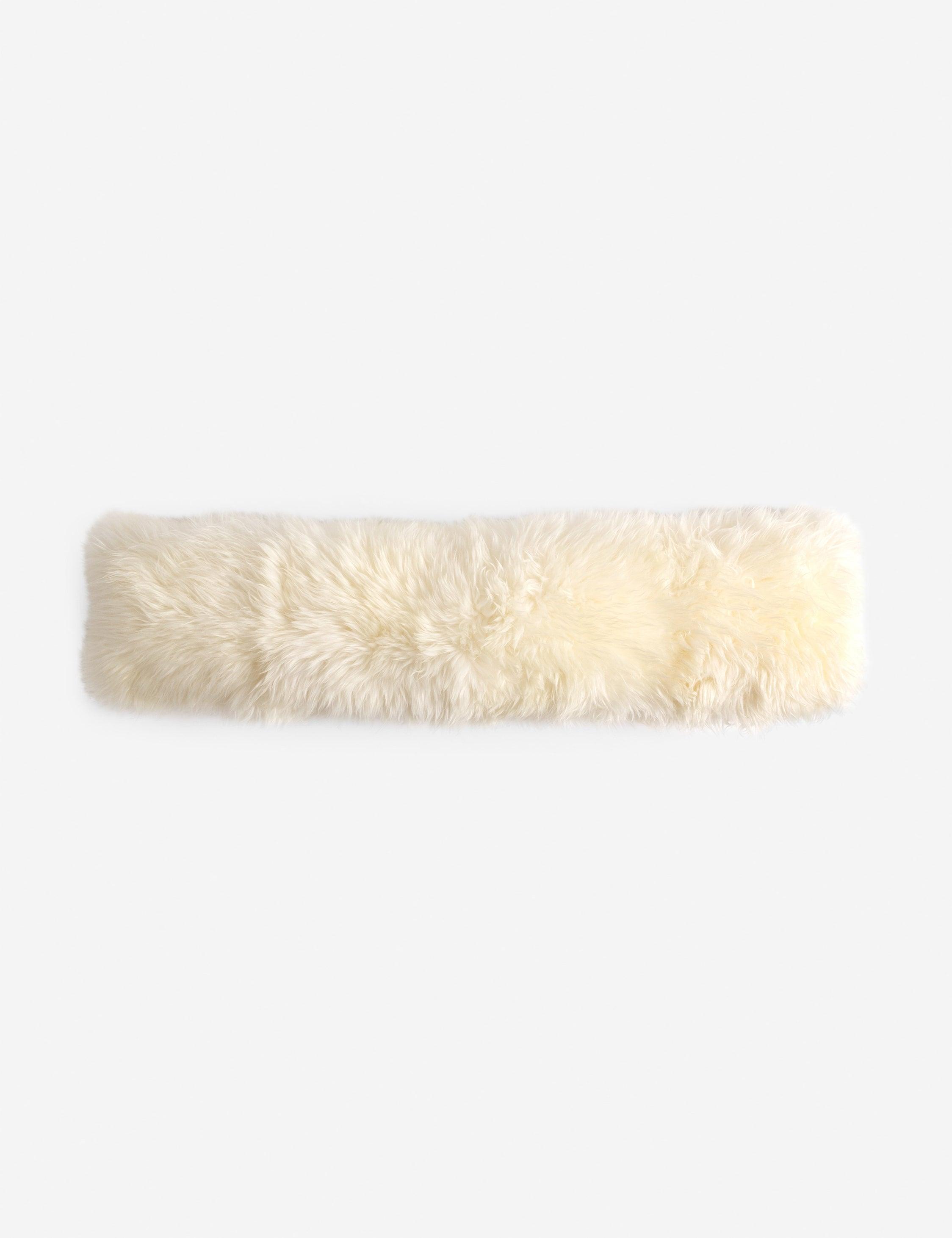 Ultra-Plush White Sheepskin Lumbar Accent Pillow