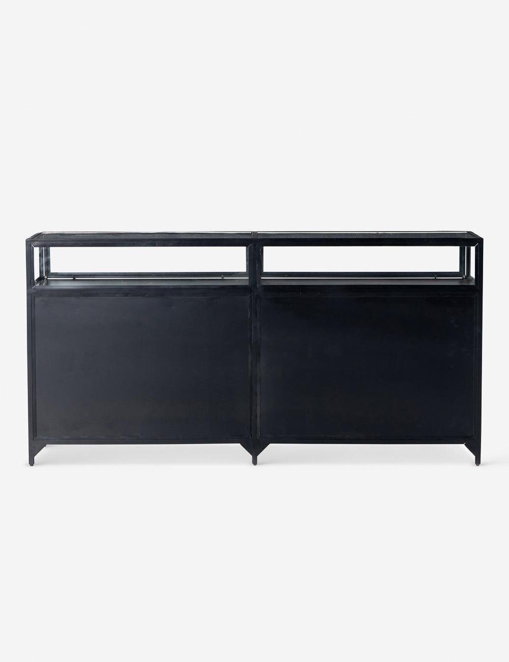 Shadow Box 70'' Black Iron and Glass Sideboard