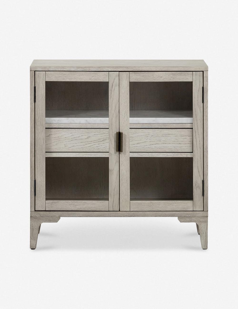 Viggo Vintage White Oak Rustic 1-Drawer Cabinet Nightstand
