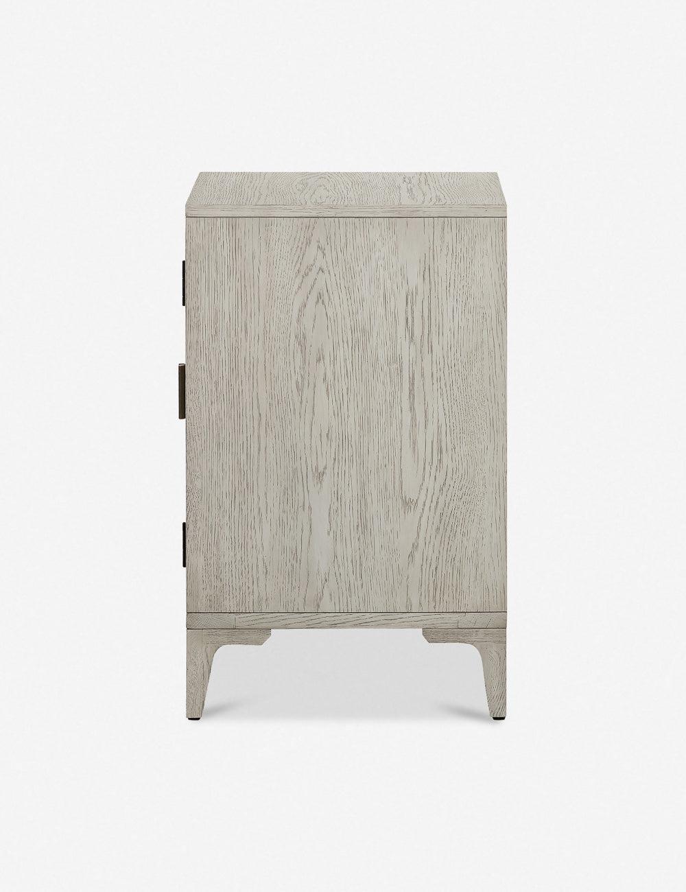 Viggo Vintage White Oak Rustic 1-Drawer Cabinet Nightstand