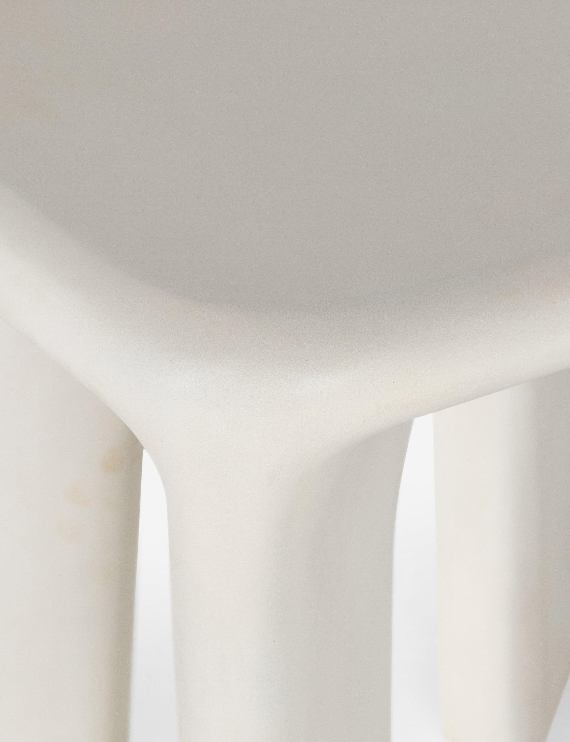 Sculpted Thayer White Concrete Square End Table