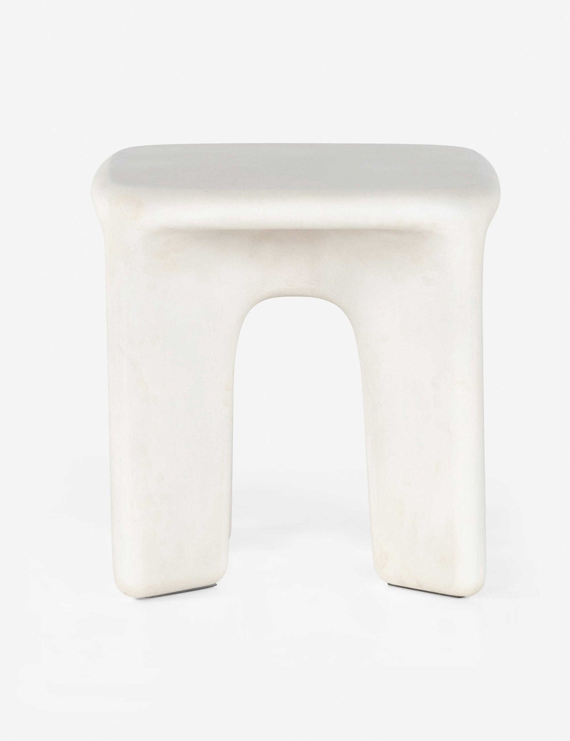 Sculpted Thayer White Concrete Square End Table