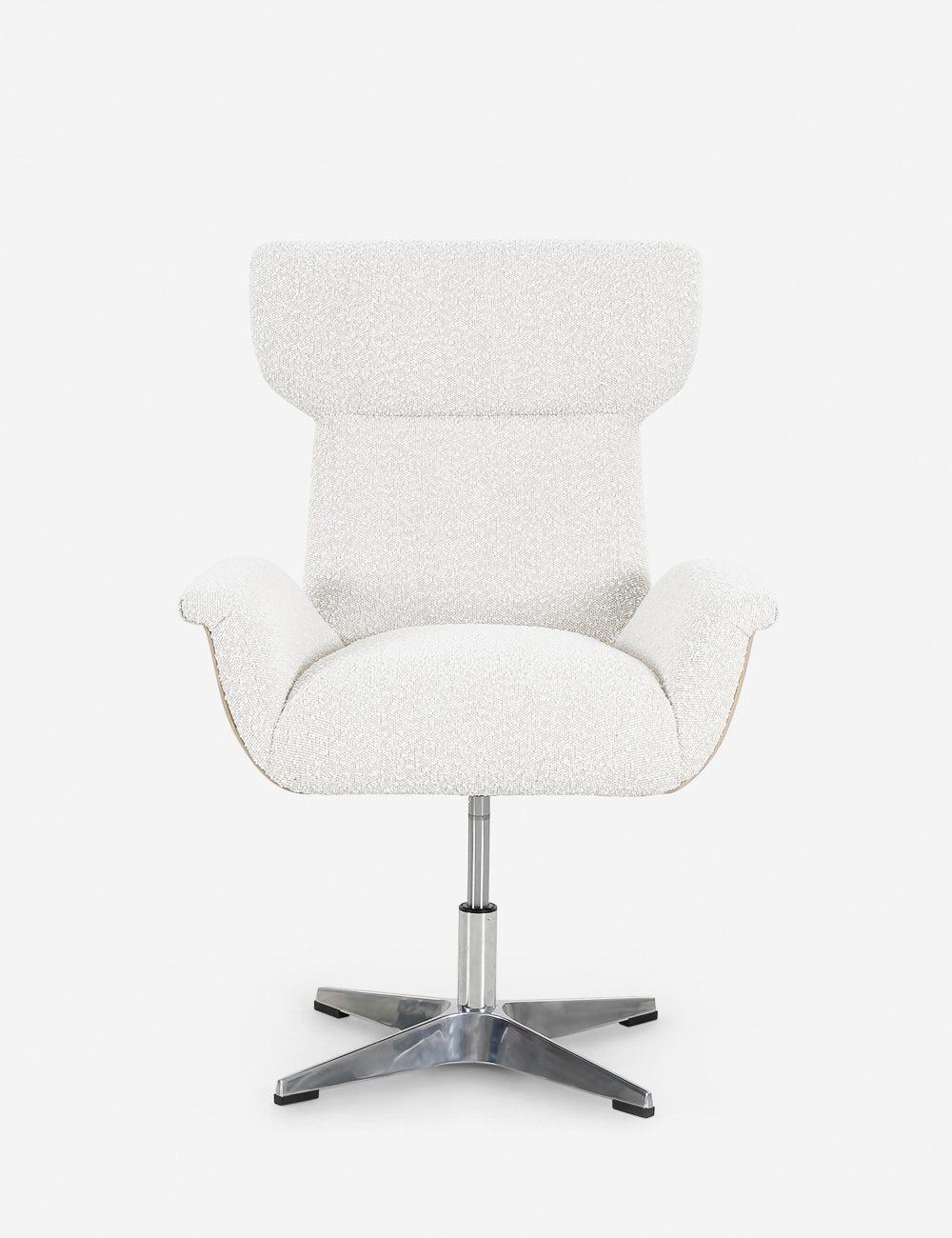 Dia 28.5'' White Leather Knoll Natural Modern Task Chair