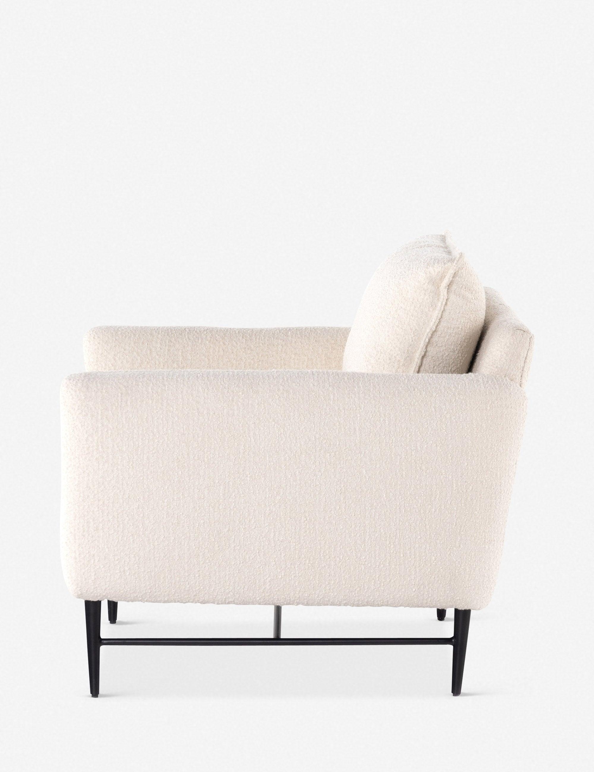 Easton Cream Velvet Contemporary Stationary Chair