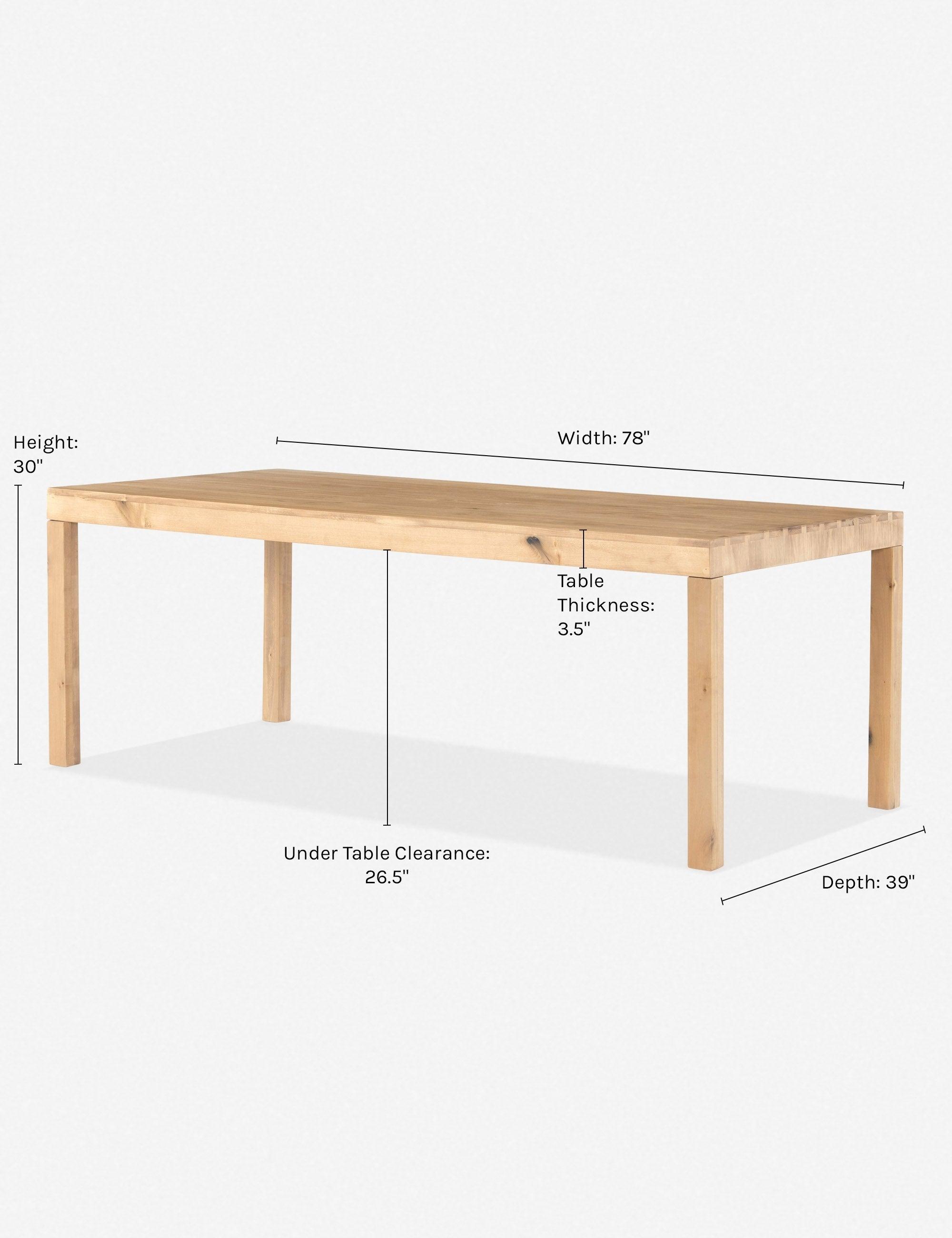 Beckett Solid Poplar Parsons-Style Dining Table for Eight