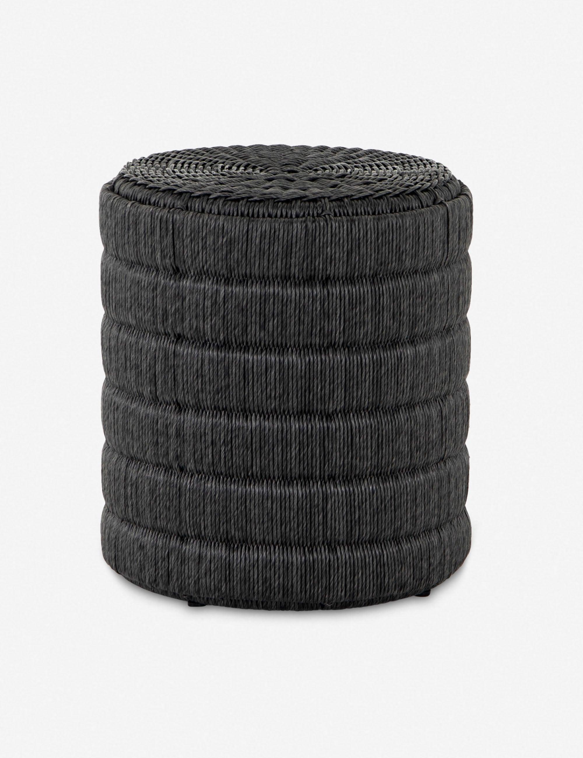 Satomi Dark All-Weather Wicker Round Side Table