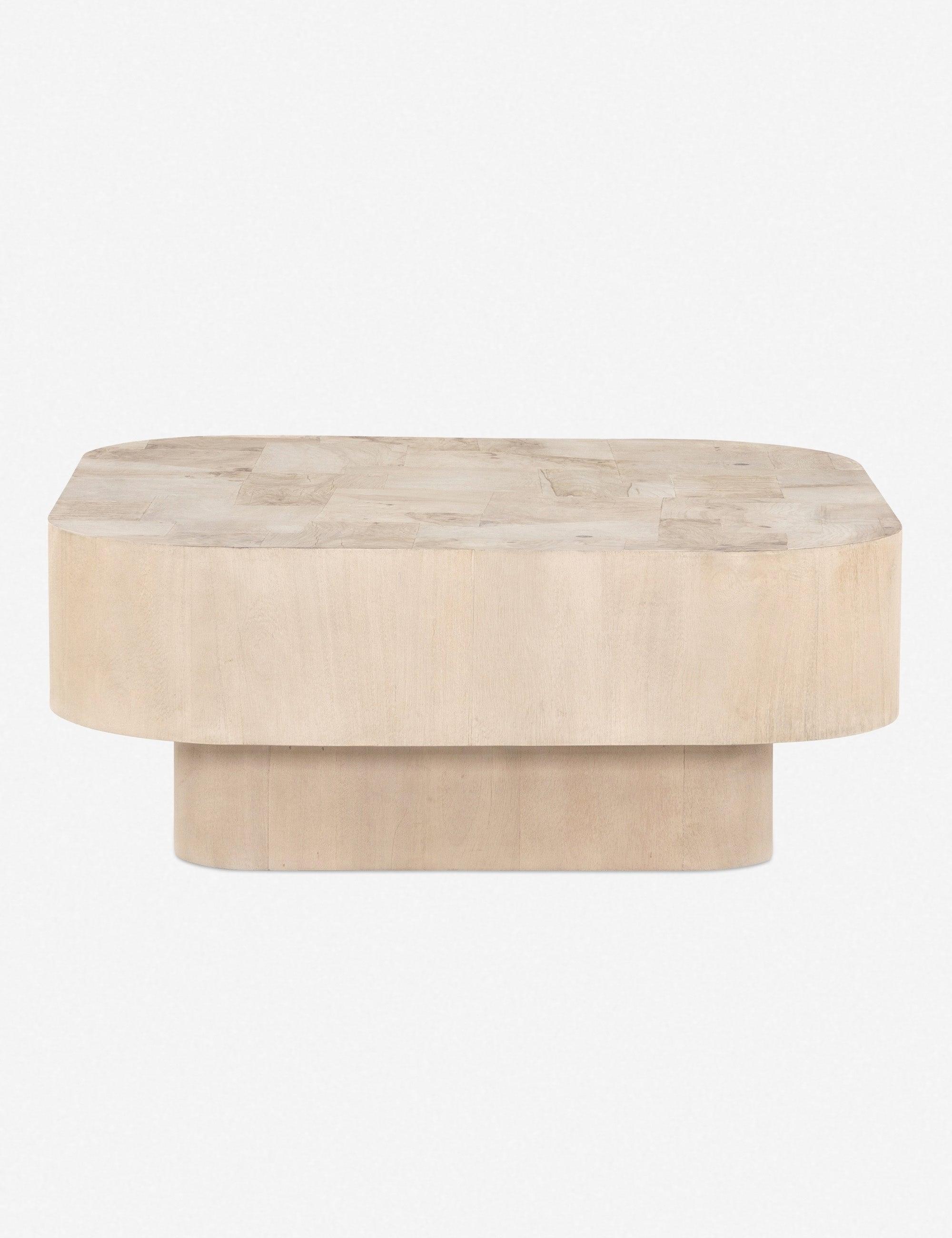 Wesson Bleached Burl Square Coffee Table in Cream Mahogany