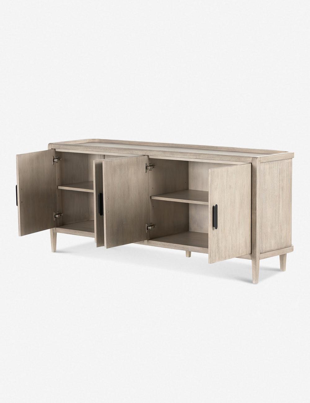 Arlo Transitional Mahogany Sideboard with Metal Handles - Gray