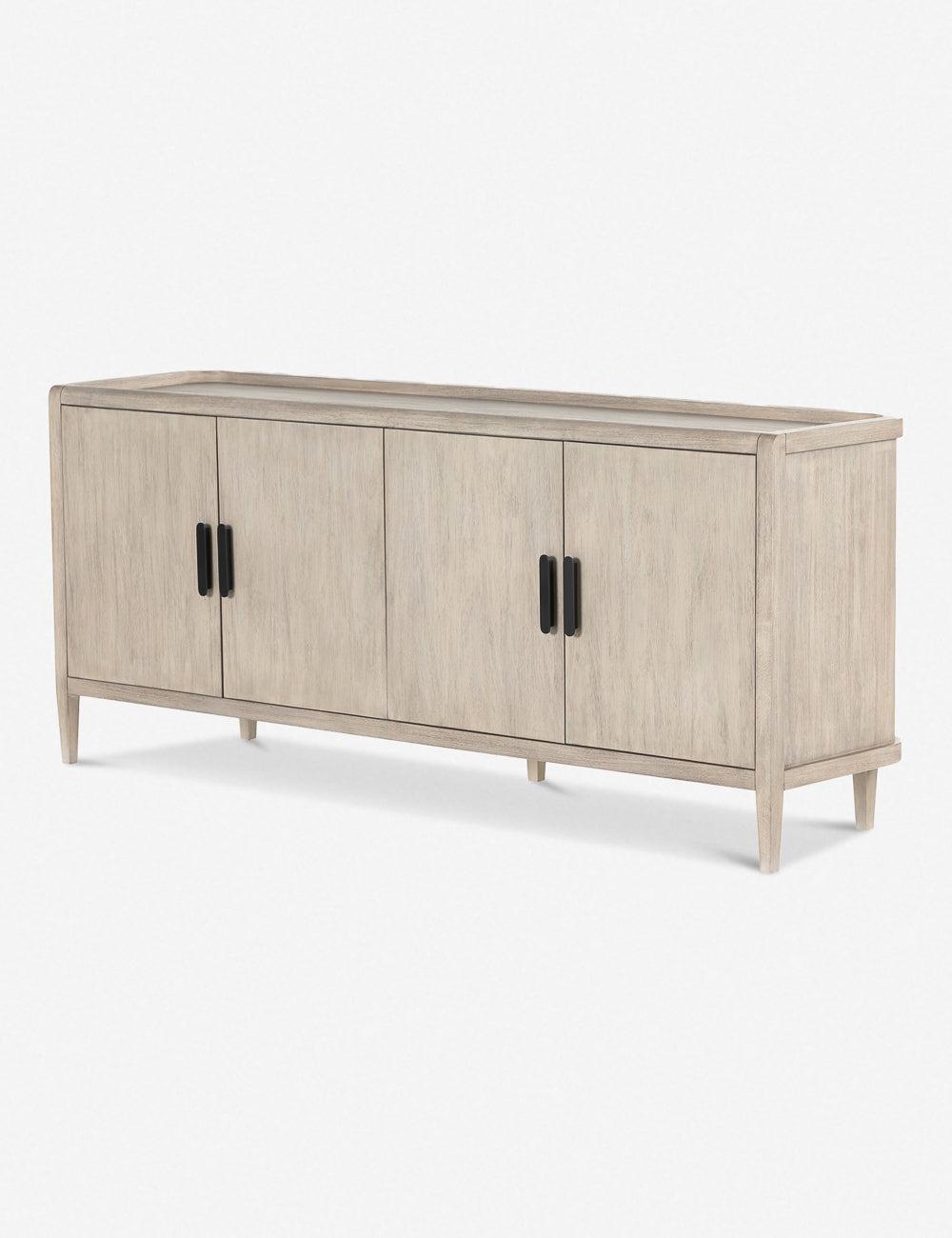 Arlo Transitional Mahogany Sideboard with Metal Handles - Gray