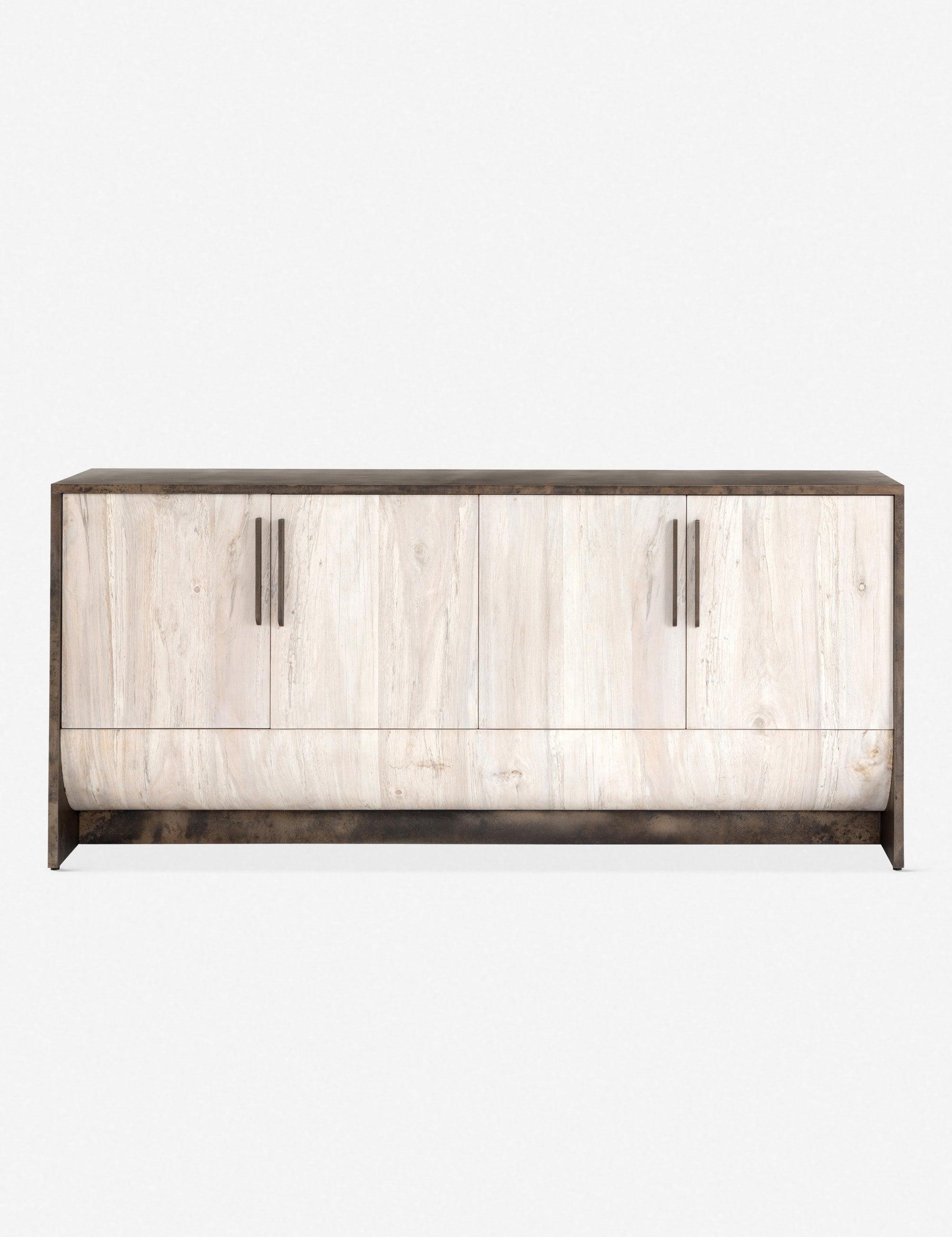 Contemporary Loros 71'' Black and Gray Iron Sideboard