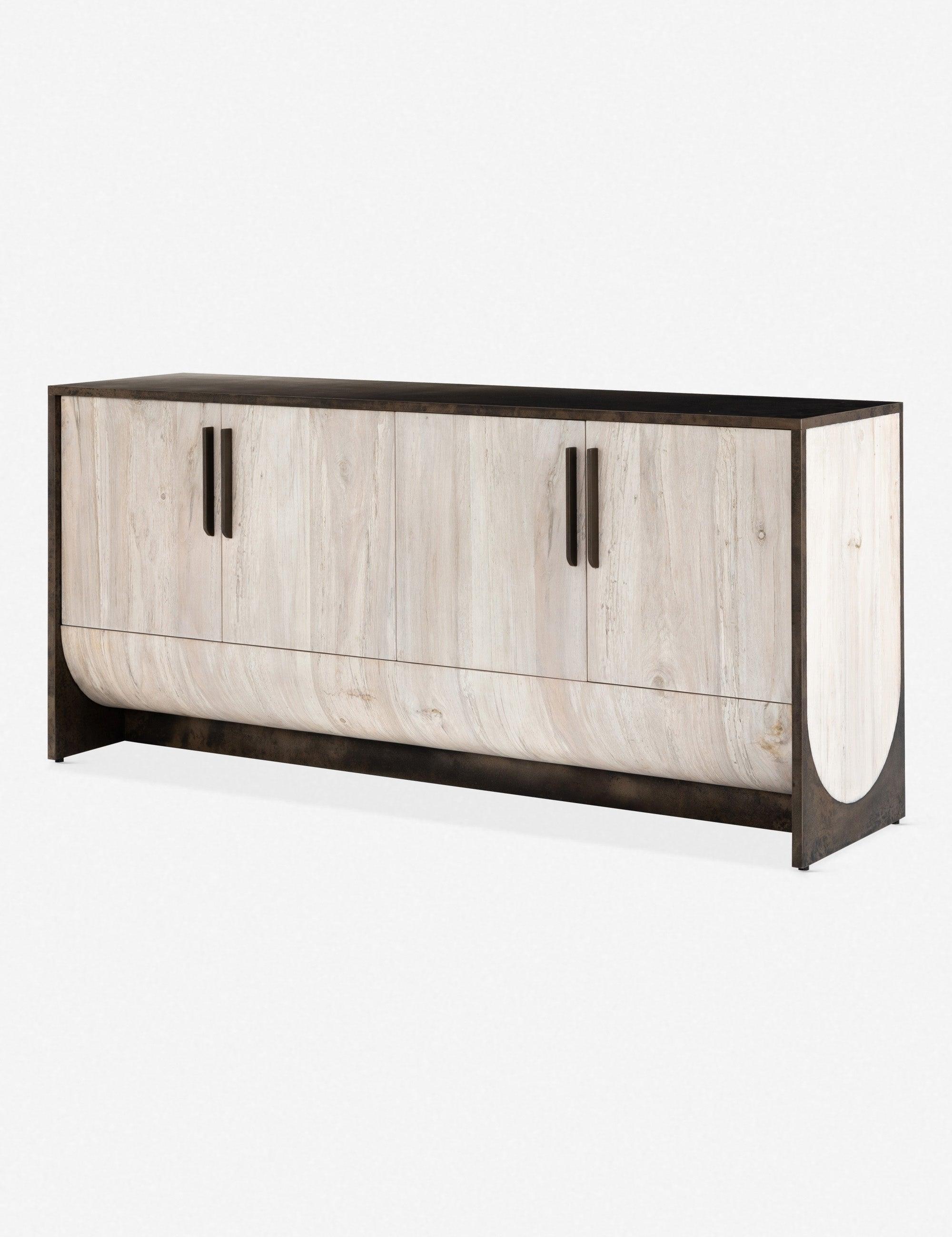 Contemporary Loros 71'' Black and Gray Iron Sideboard